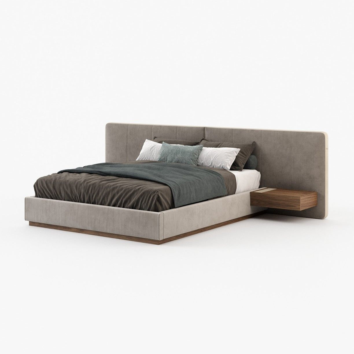 Laskasas BONNIE Bed & Headboard Vienna Khaki - Araco Interiors