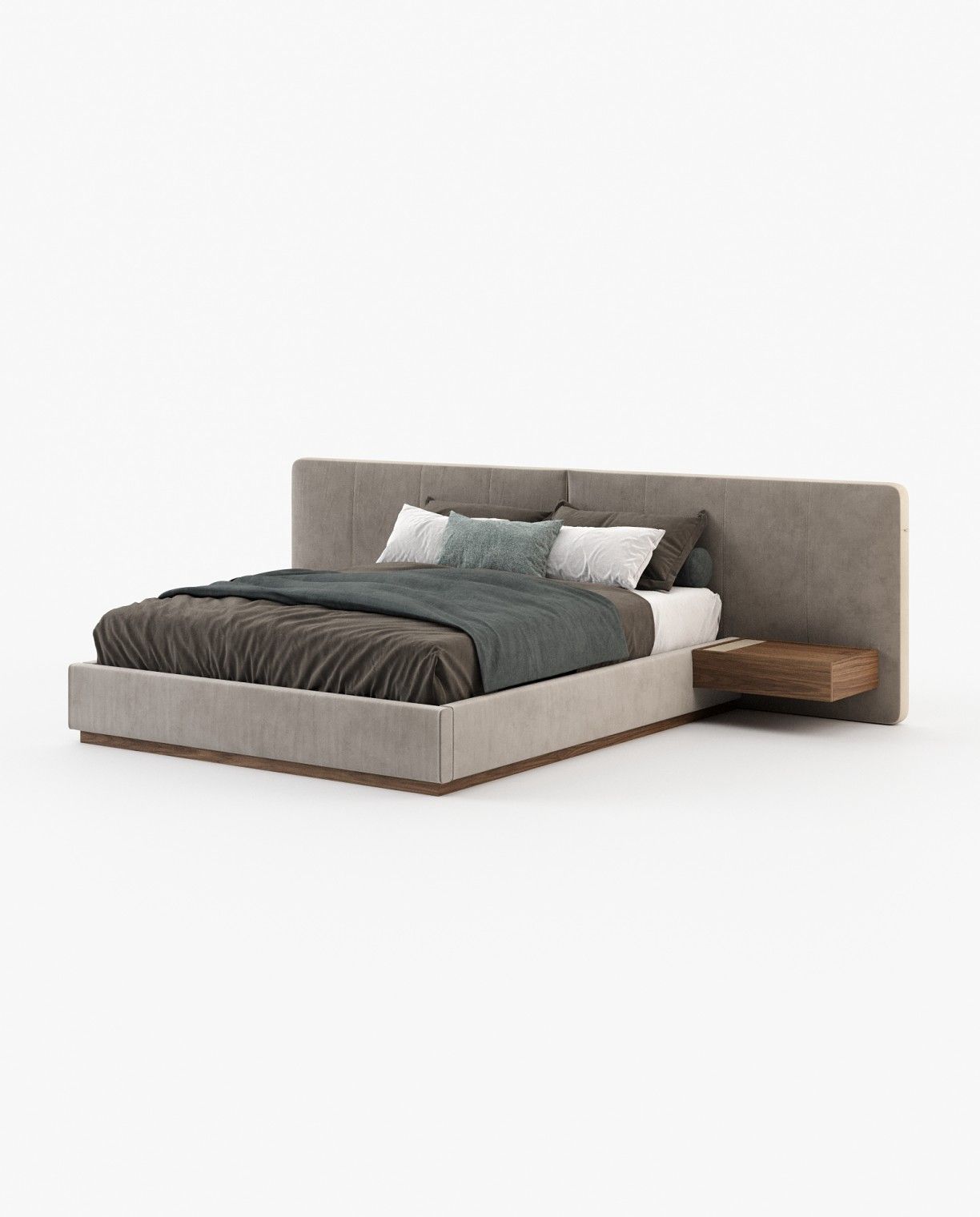 Laskasas BONNIE Bed & Headboard Vienna Khaki - Araco Interiors
