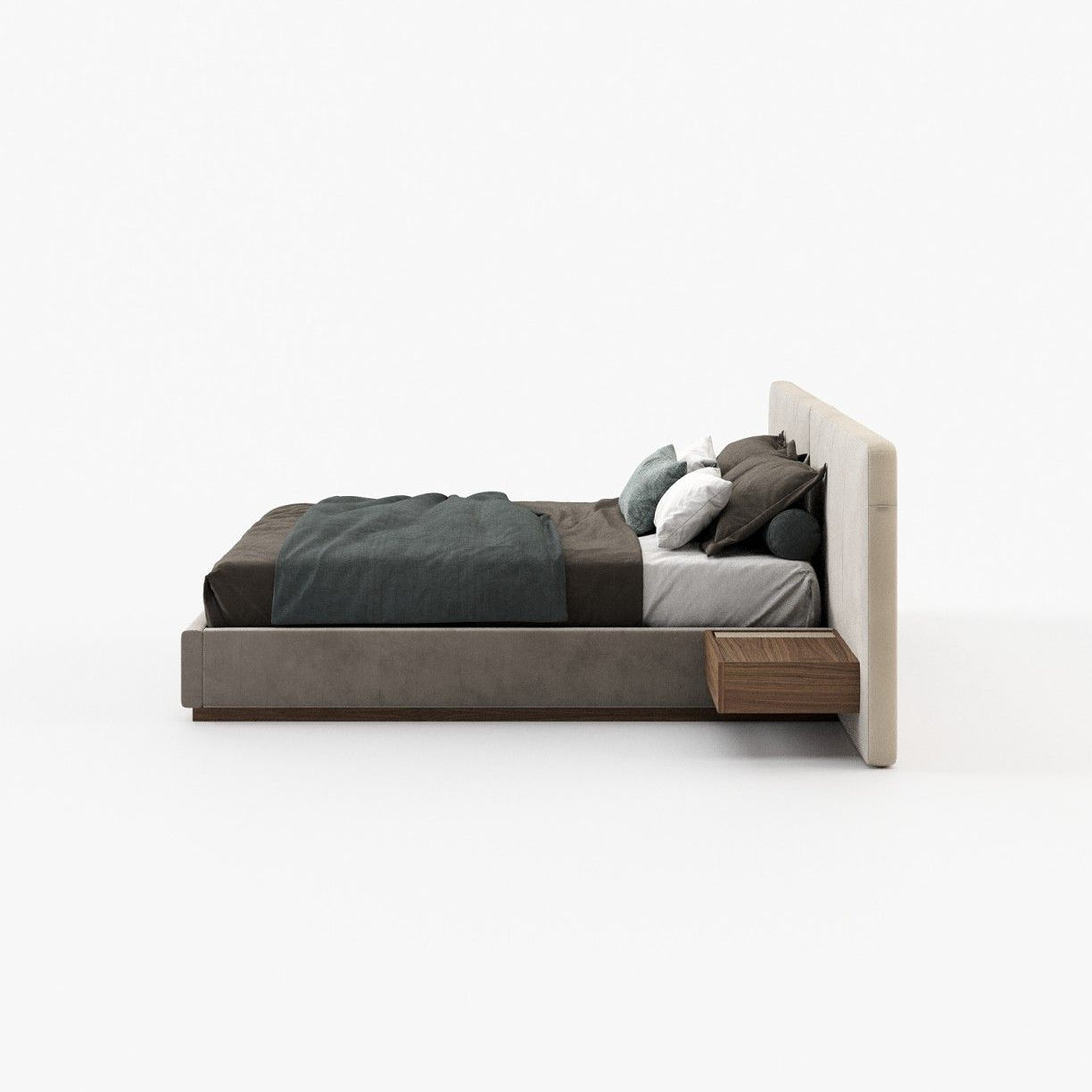 Laskasas BONNIE Bed & Headboard Vienna Khaki - Araco Interiors
