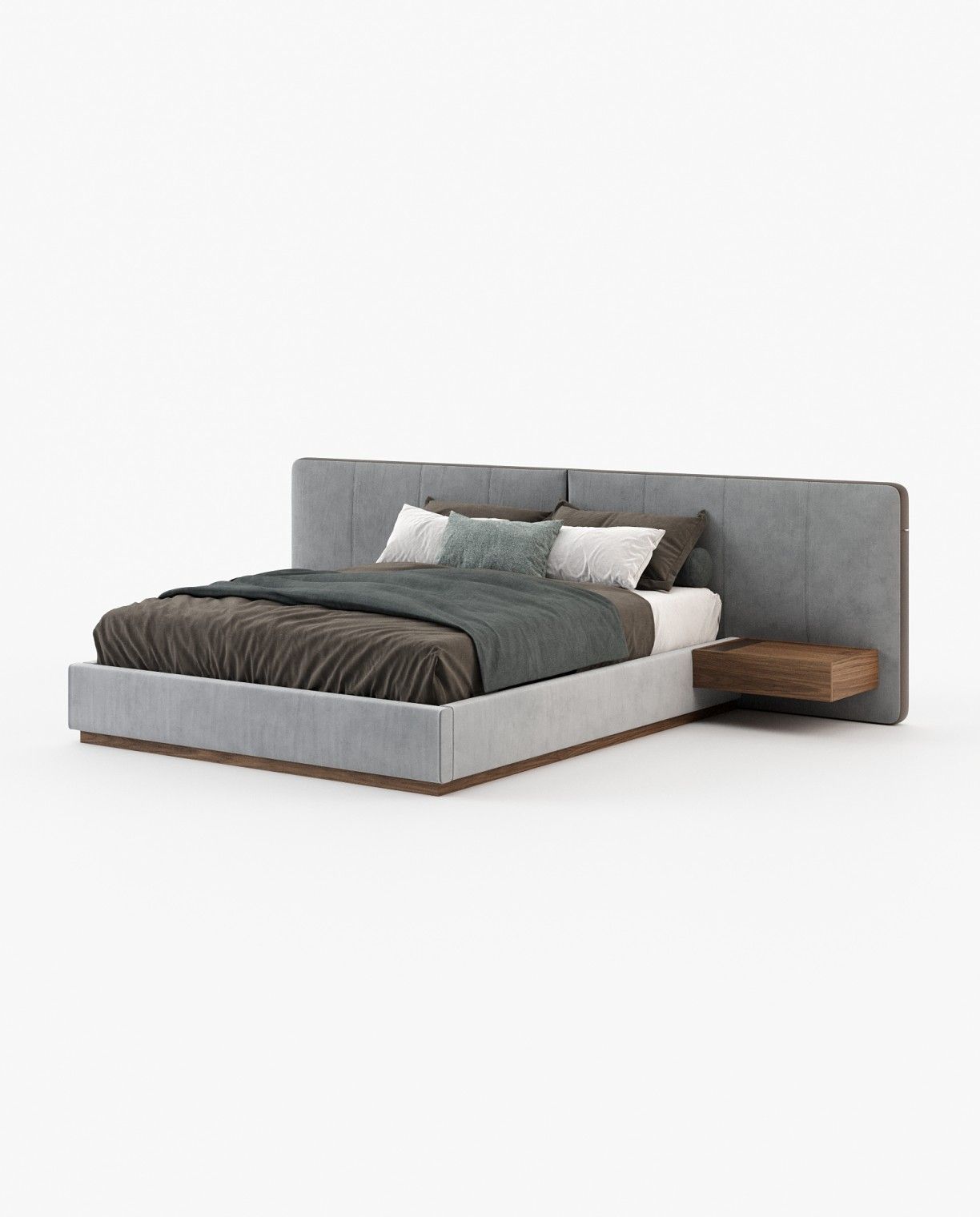 Laskasas BONNIE Bed & Headboard Vienna Light Grey - Araco Interiors
