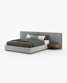 Laskasas BONNIE Bed & Headboard Vienna Light Grey - Araco Interiors