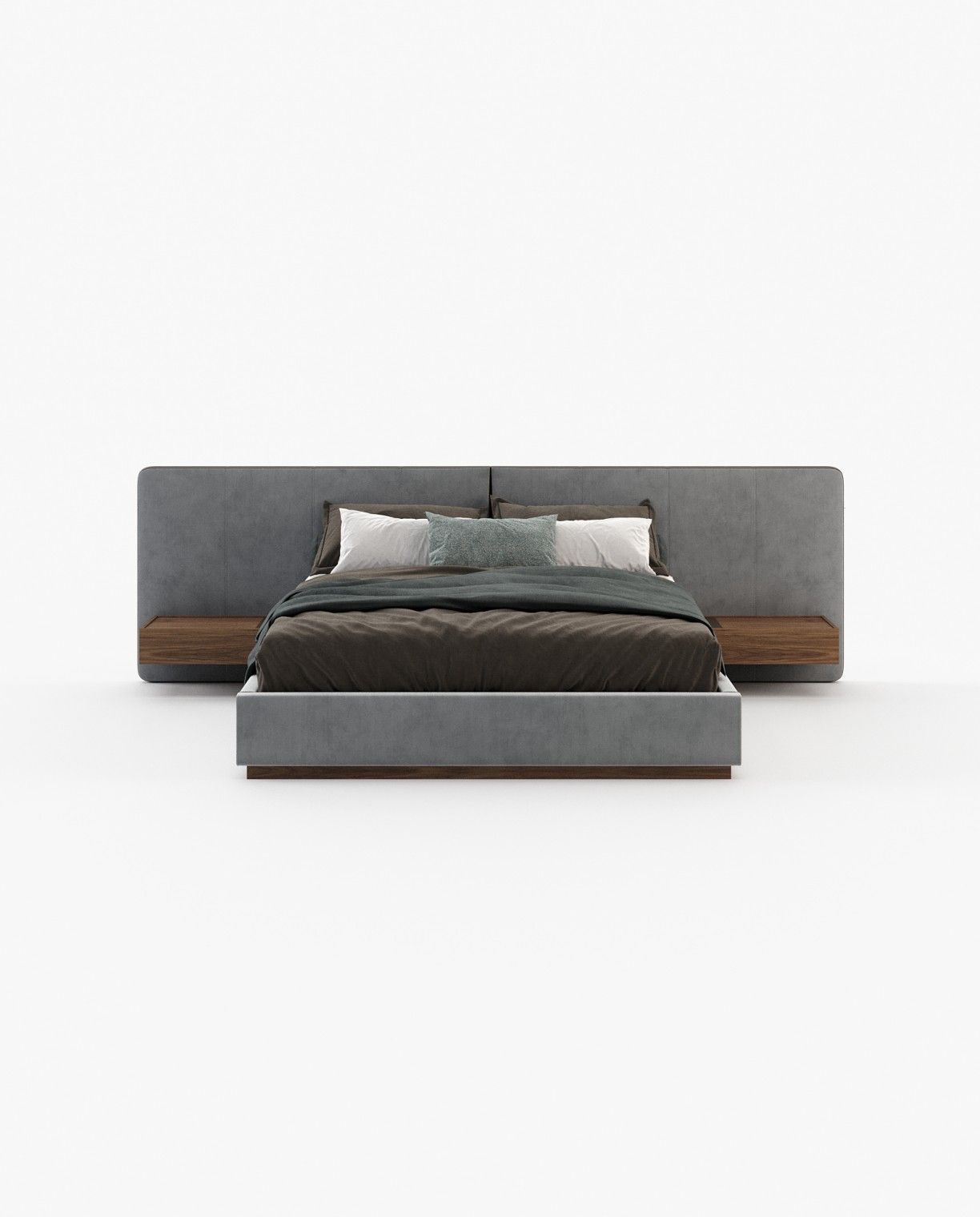 Laskasas BONNIE Bed & Headboard Vienna Light Grey - Araco Interiors