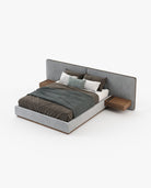 Laskasas BONNIE Bed & Headboard Vienna Light Grey - Araco Interiors