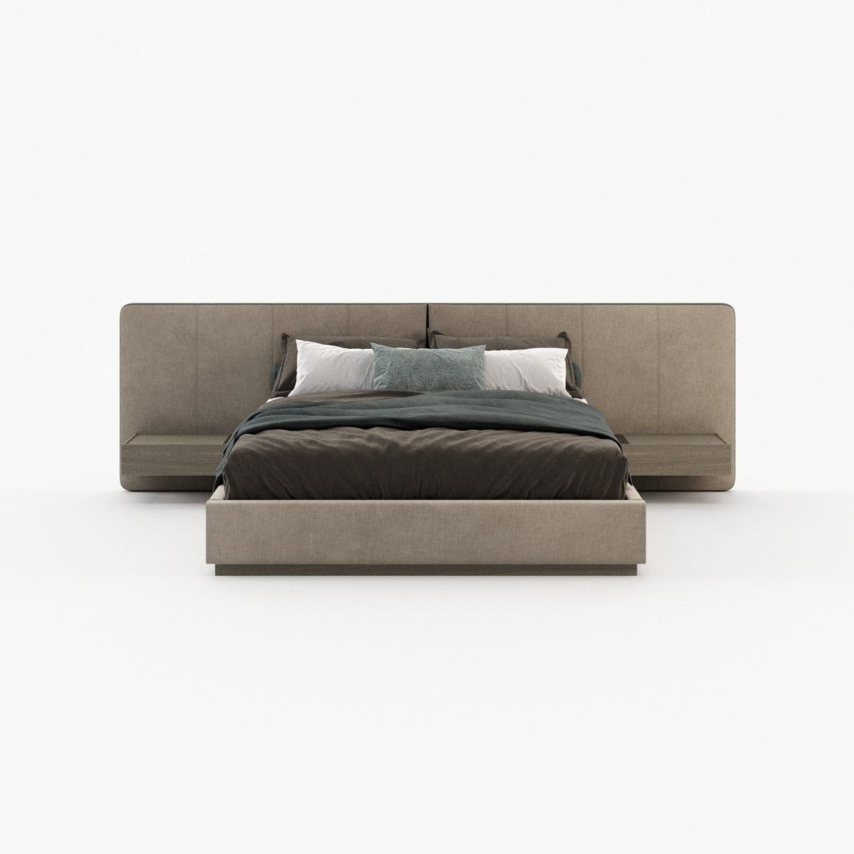 Laskasas BONNIE Bed & Headboard Xangai Sand - Araco Interiors