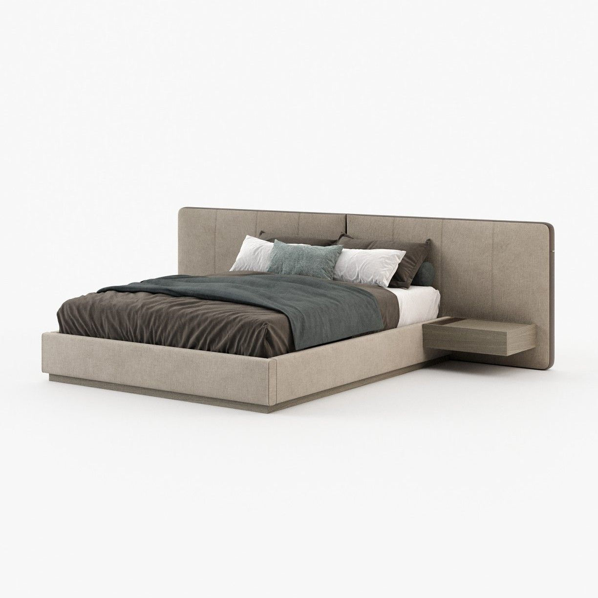 Laskasas BONNIE Bed & Headboard Xangai Sand - Araco Interiors