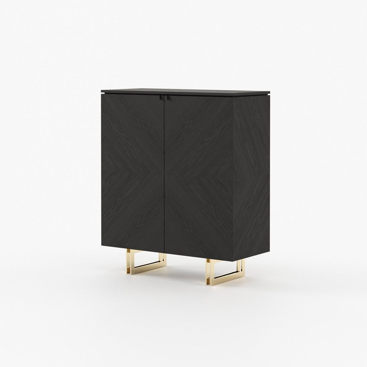 Laskasas BORIS Bar Cabinet Black Ash Veneer Matte - Araco Interiors