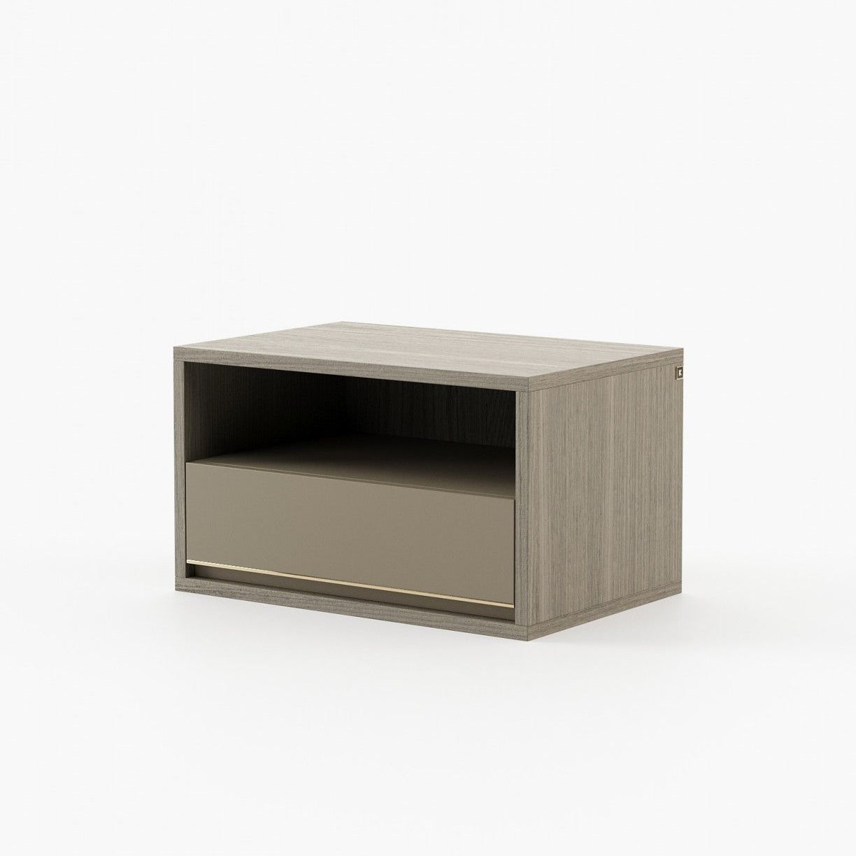 Laskasas BOWEN Bedside Cabinet & Table Aged Oak Veneer Matte - Araco Interiors