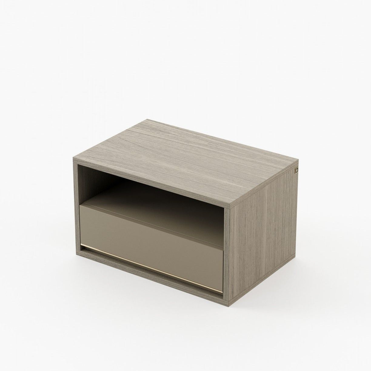 Laskasas BOWEN Bedside Cabinet & Table Aged Oak Veneer Matte - Araco Interiors