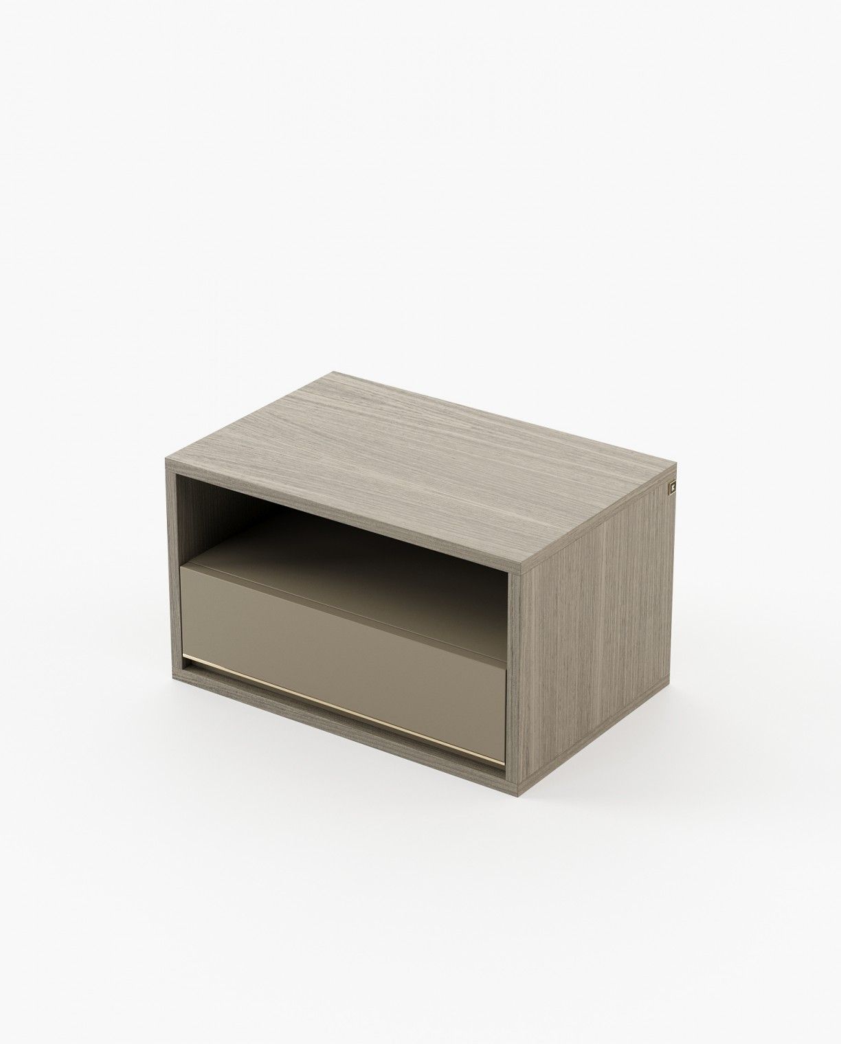 Laskasas BOWEN Bedside Cabinet & Table Aged Oak Veneer Matte - Araco Interiors
