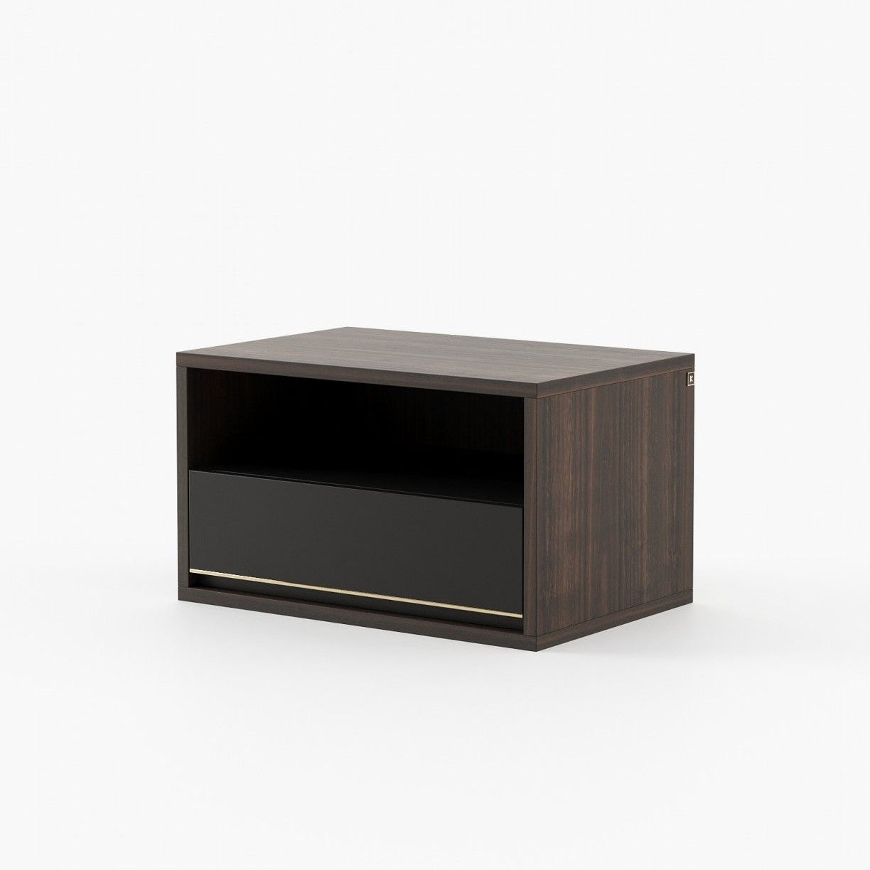 Laskasas BOWEN Bedside Cabinet & Table Grey Eucalyptus Veneer Matte - Araco Interiors