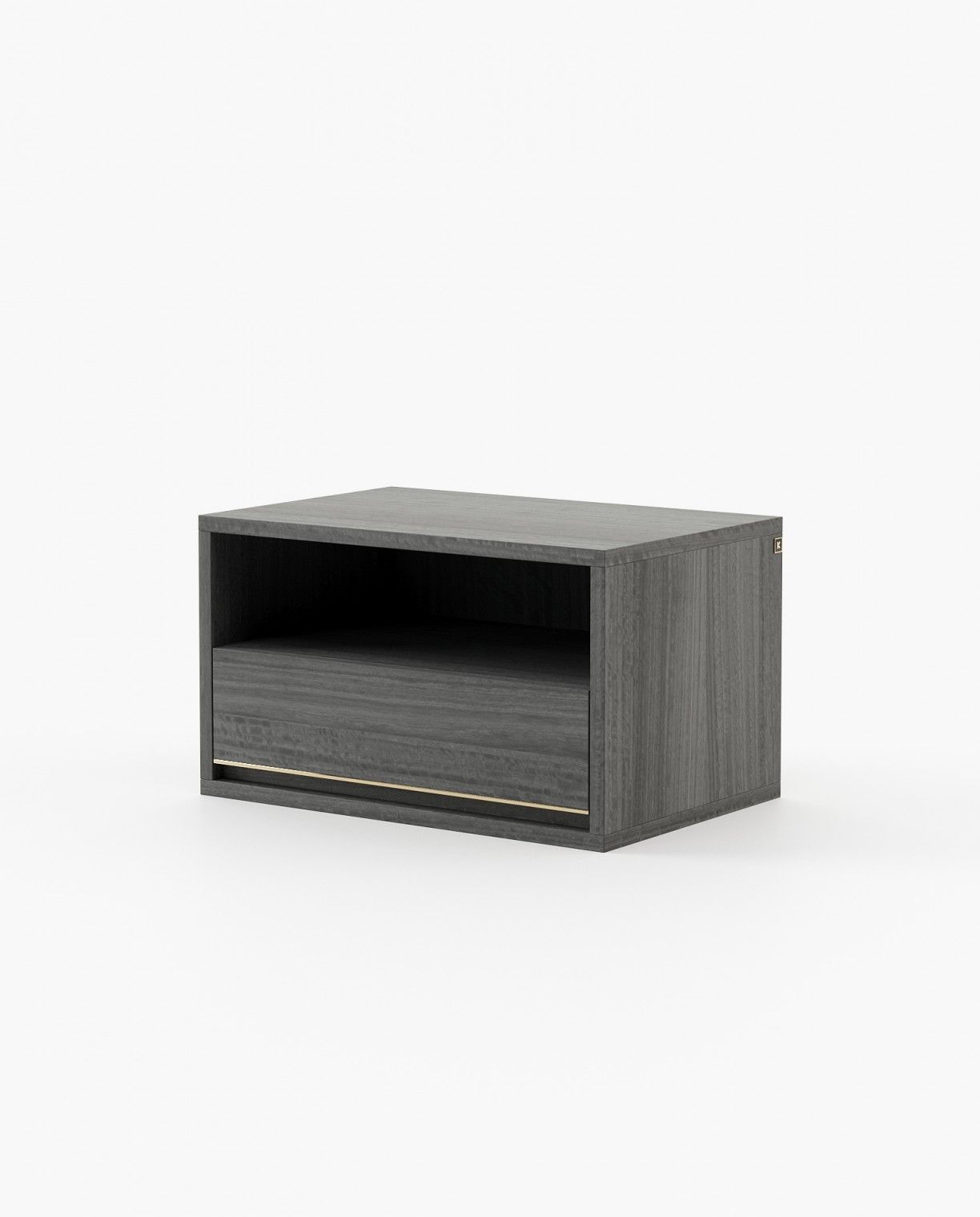 Laskasas BOWEN Bedside Cabinet & Table Smoked Eucalyptus Veneer Matte - Araco Interiors