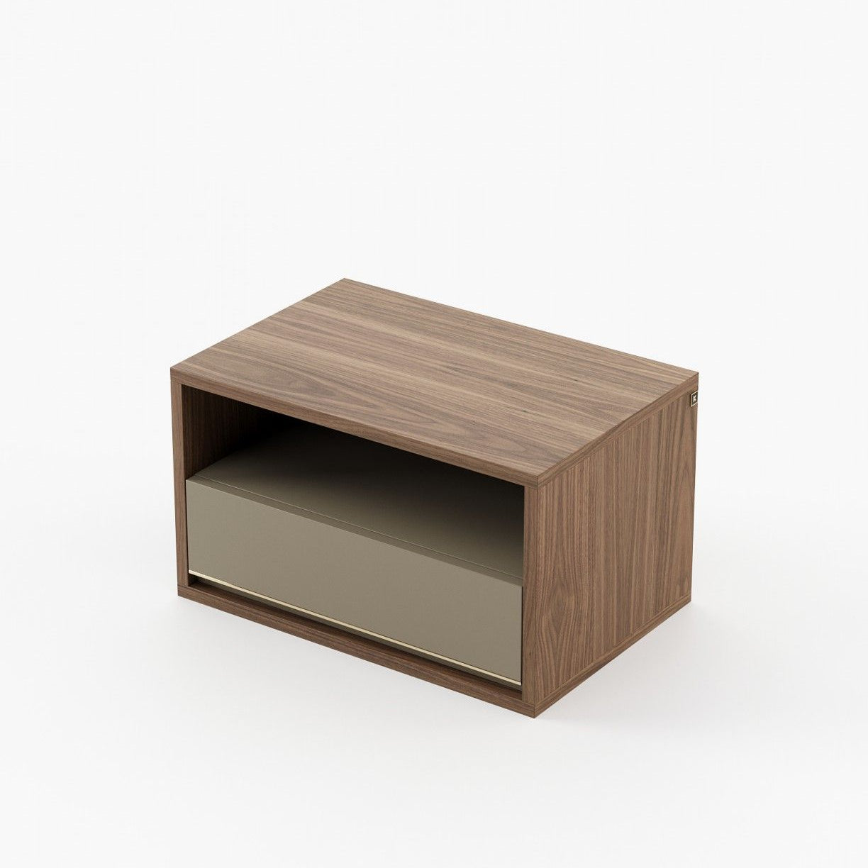 Laskasas BOWEN Bedside Cabinet & Table Walnut Veneer Matte - Araco Interiors