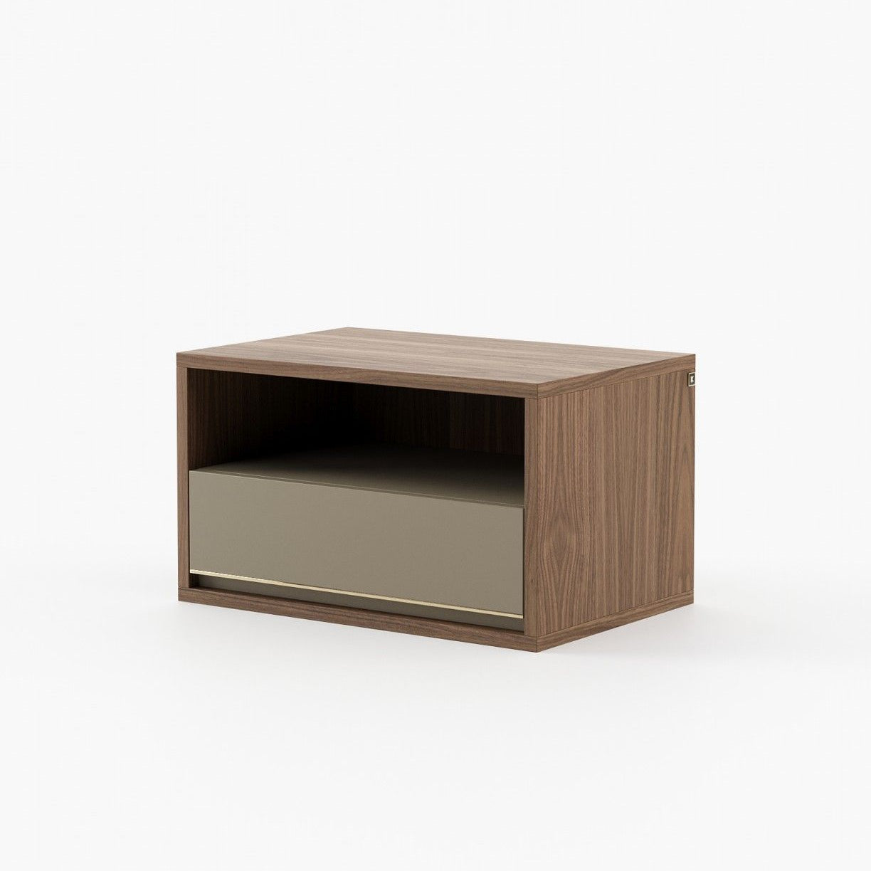 Laskasas BOWEN Bedside Cabinet & Table Walnut Veneer Matte - Araco Interiors