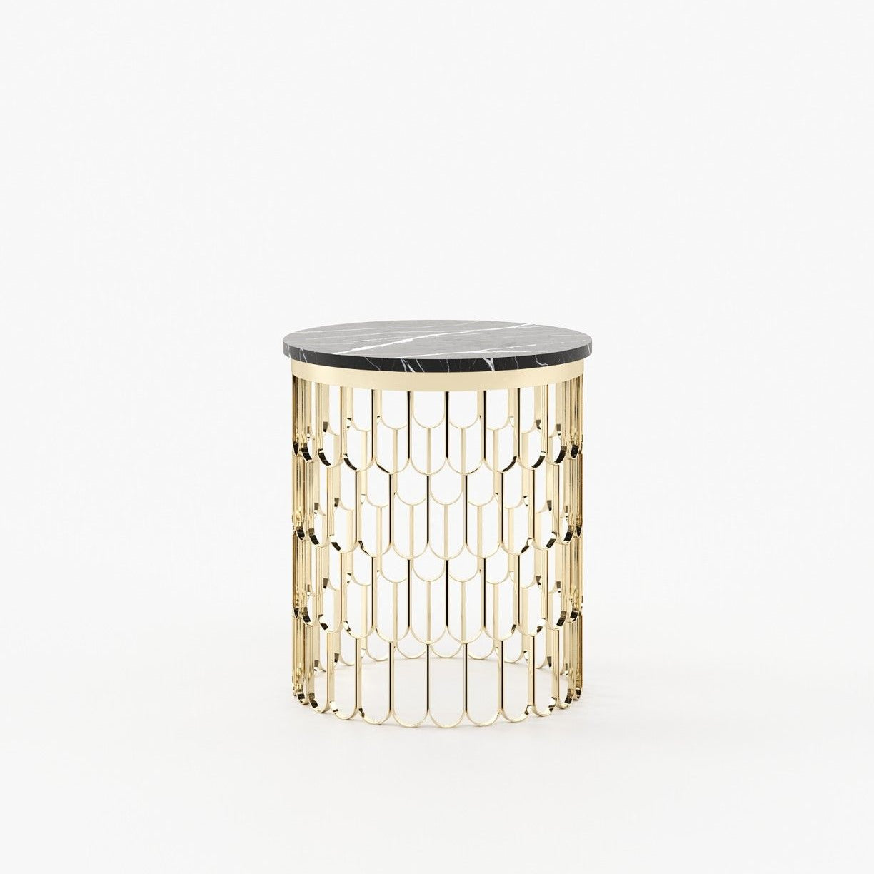 Laskasas BRENDA Nest & Side Table Nero Marquina Polished Marble - Araco Interiors