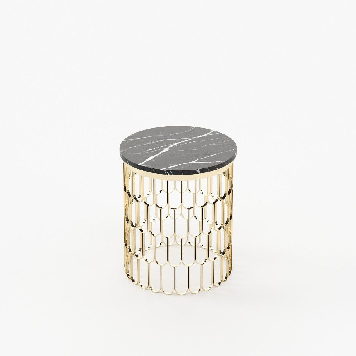 Laskasas BRENDA Nest & Side Table Nero Marquina Polished Marble - Araco Interiors