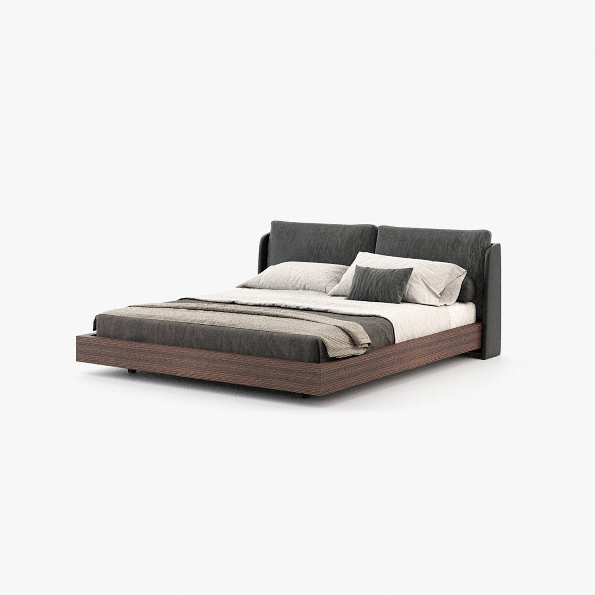 Laskasas BROOKE Bed & Headboard Piera Anthracite - Araco Interiors