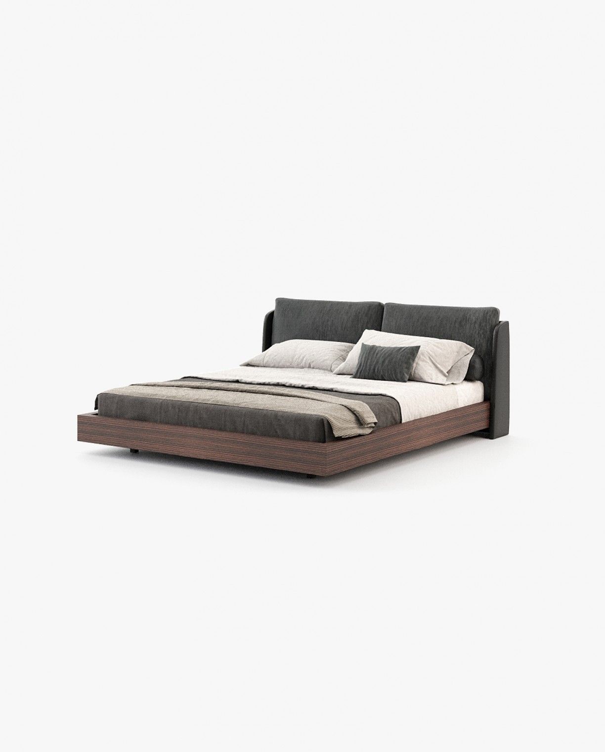 Laskasas BROOKE Bed & Headboard Piera Anthracite - Araco Interiors