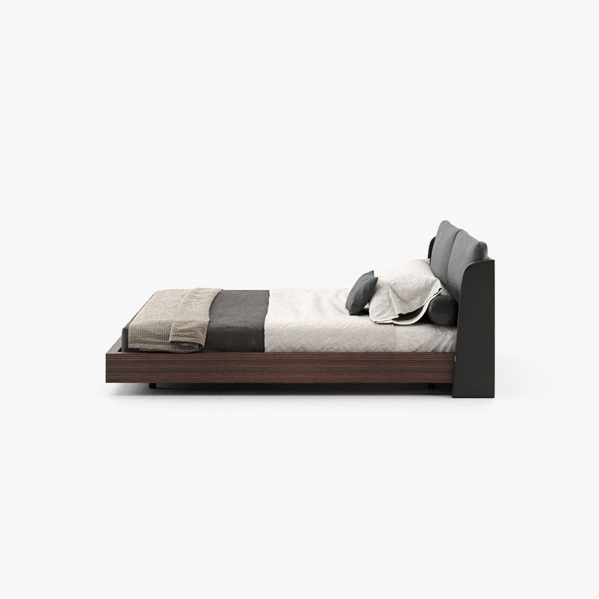 Laskasas BROOKE Bed & Headboard Piera Anthracite - Araco Interiors