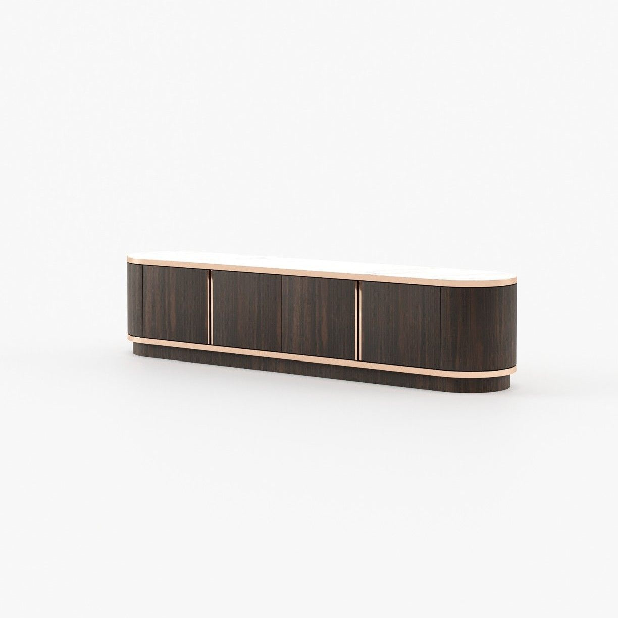 Laskasas BROWN Media Unit Smoked Eucalyptus Veneer Matte - Araco Interiors