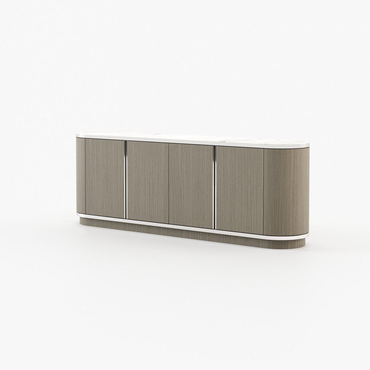 Laskasas BROWN Sideboard Aged Oak Veneer Matte - Araco Interiors