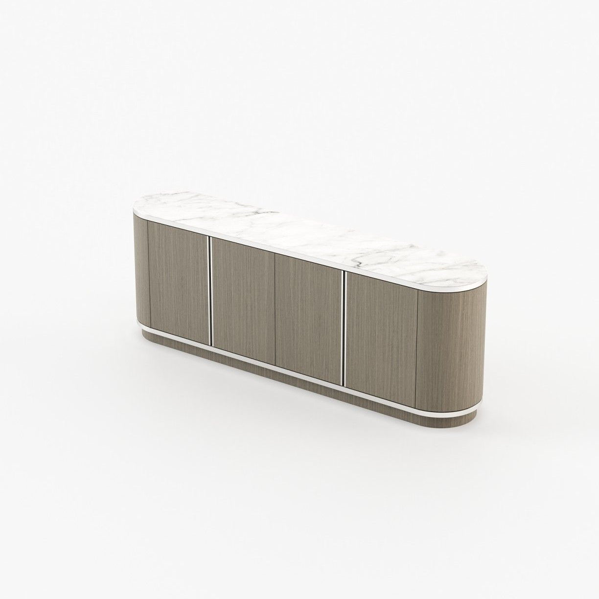 Laskasas BROWN Sideboard Aged Oak Veneer Matte - Araco Interiors
