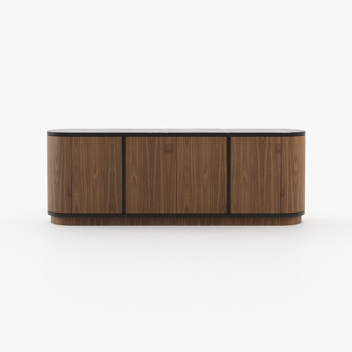 Laskasas BROWN Sideboard Walnut Veneer Matte - Araco Interiors