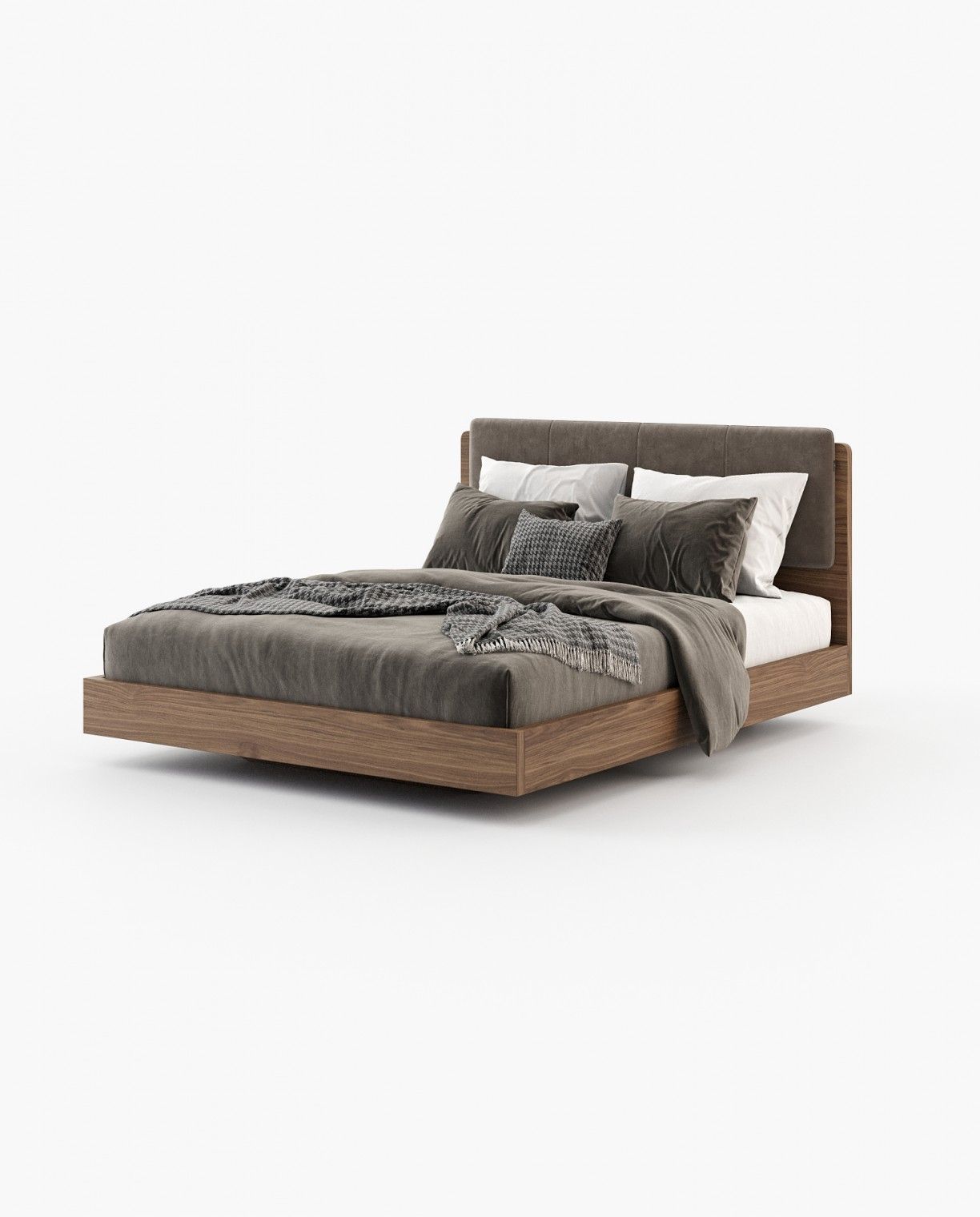 Laskasas BRUNY Bed & Headboard Vienna Khaki - Araco Interiors