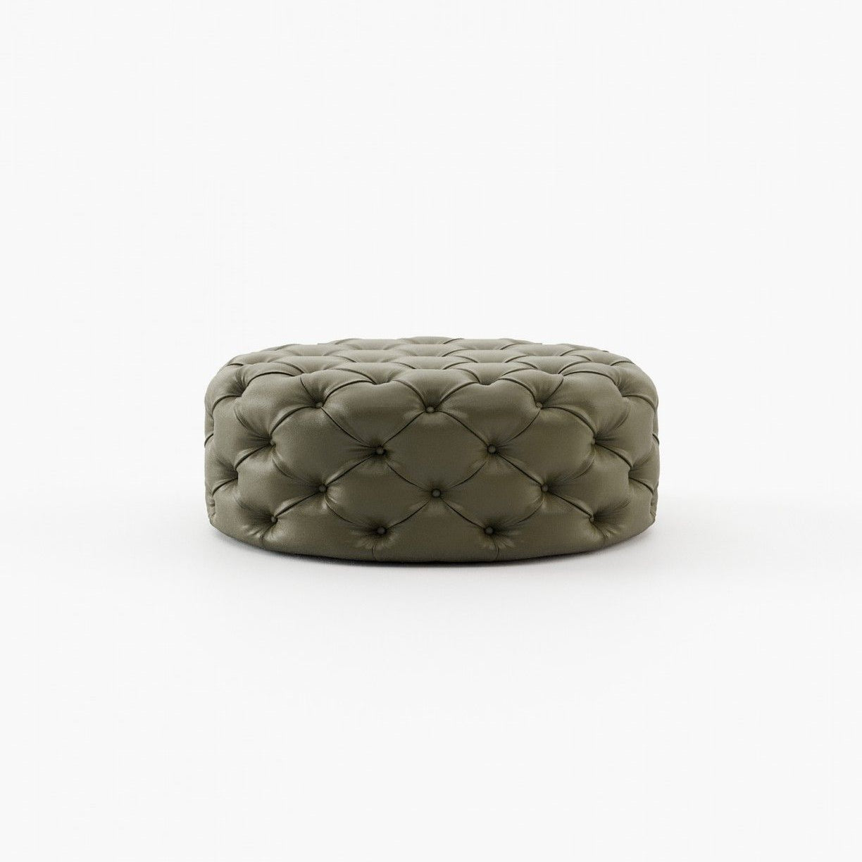 Laskasas BUR round Footstool & Pouf Berlin Forest Leather - Araco Interiors