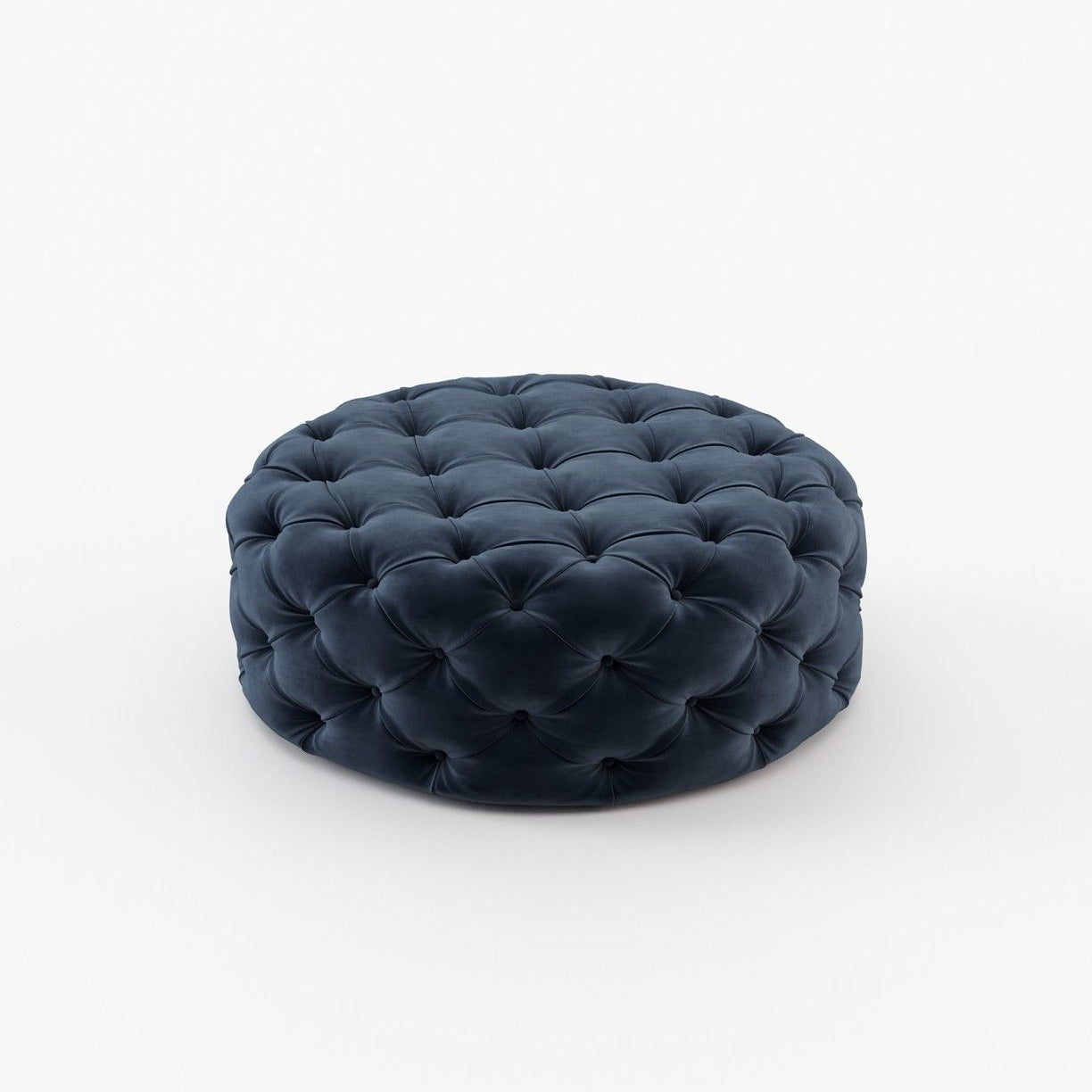 Laskasas BUR round Footstool & Pouf Vienna Deep Blue - Araco Interiors