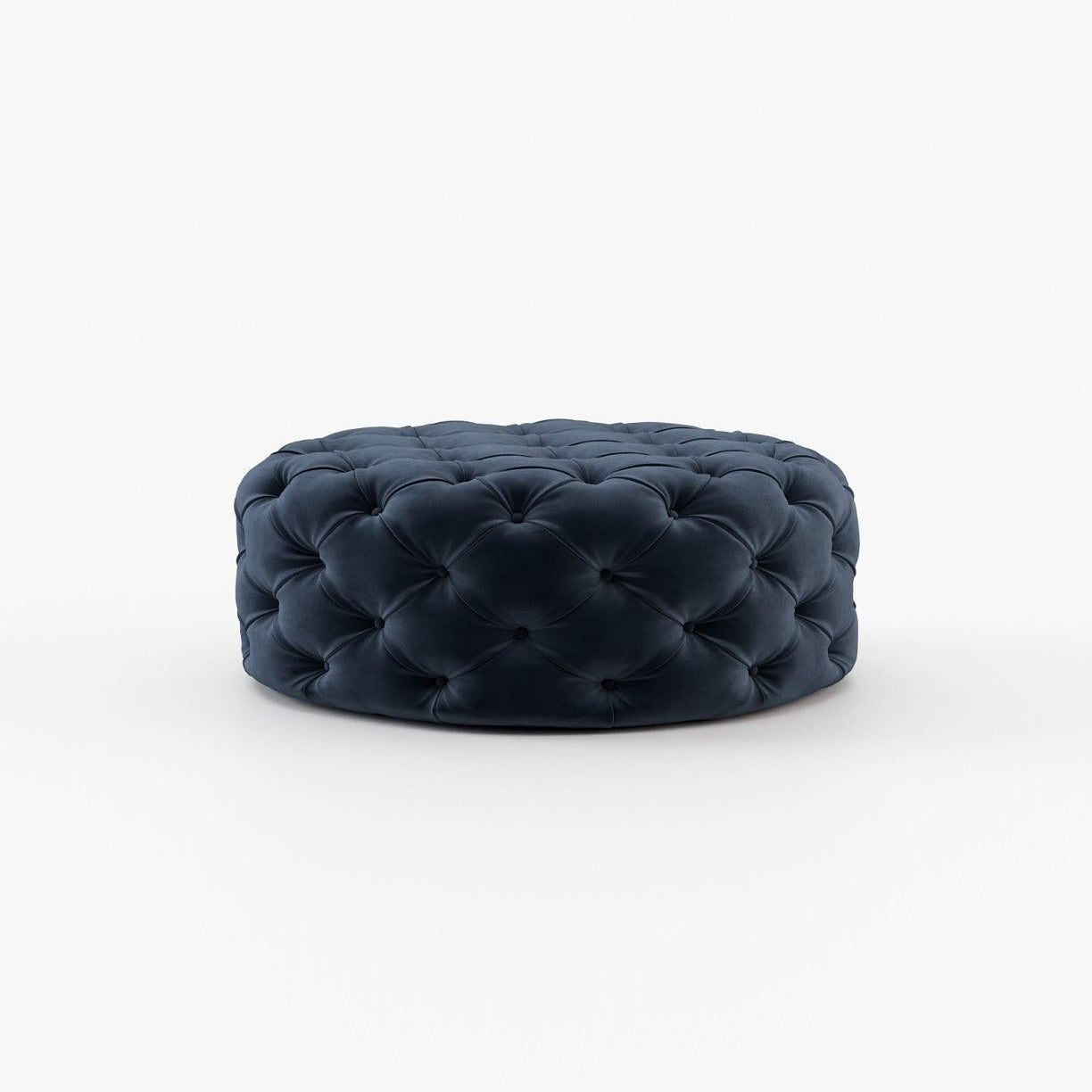 Laskasas BUR round Footstool & Pouf Vienna Deep Blue - Araco Interiors