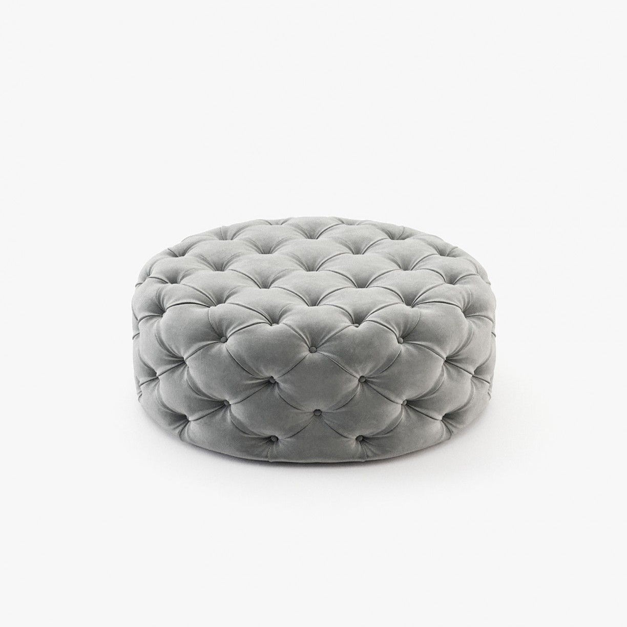 Laskasas BUR round Footstool & Pouf Vienna Light Grey - Araco Interiors