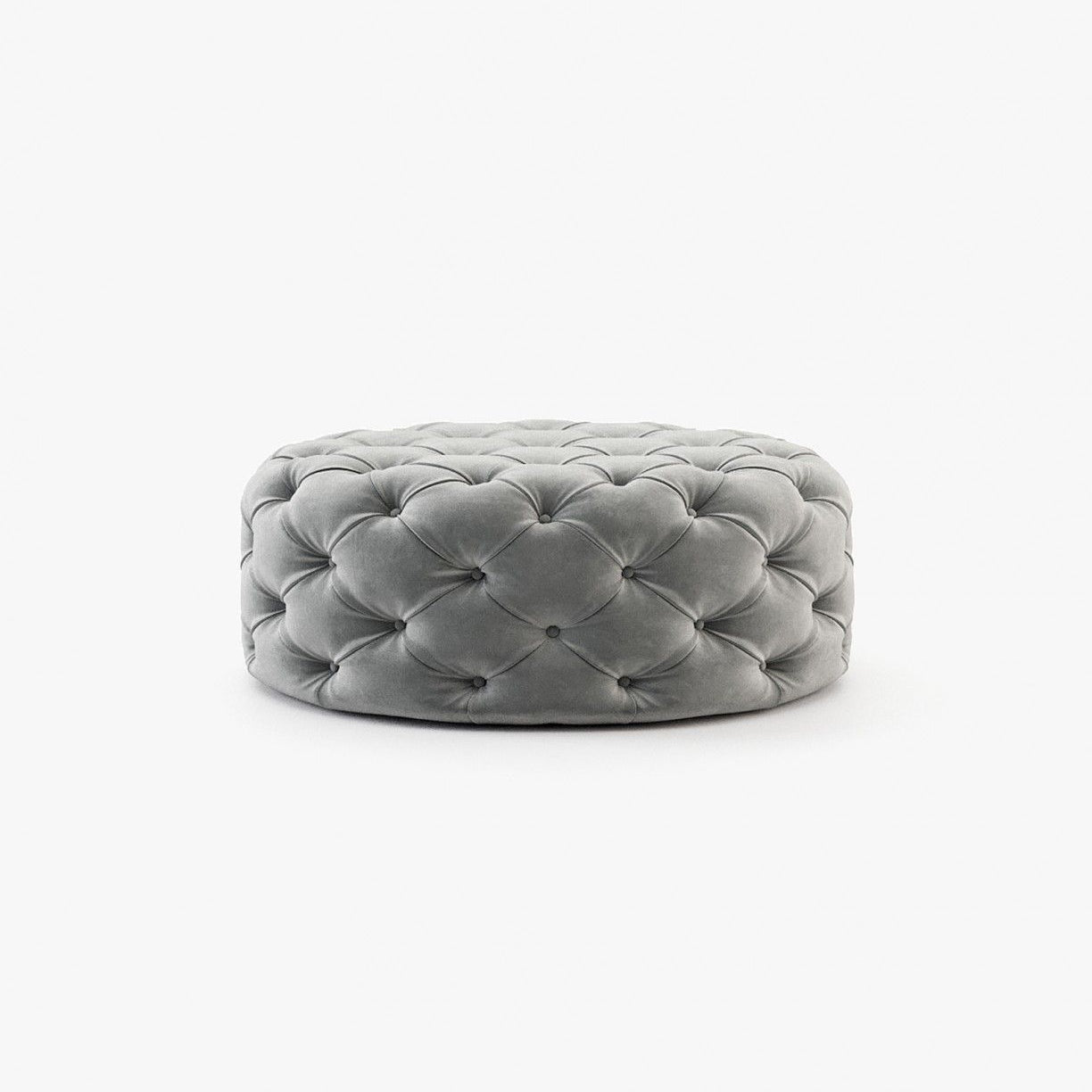 Laskasas BUR round Footstool & Pouf Vienna Light Grey - Araco Interiors