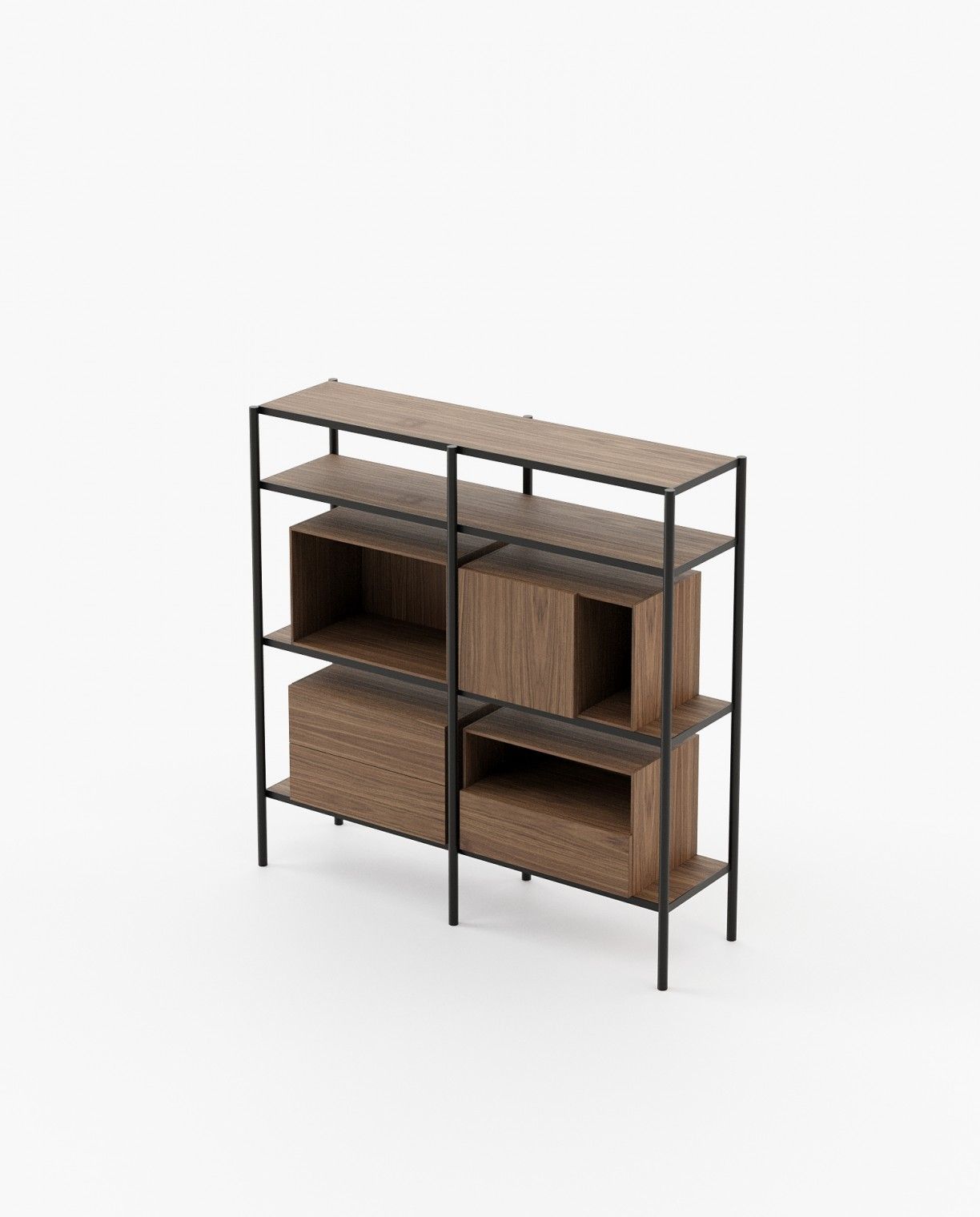 Laskasas BYLOT Bookcase & Shelving Walnut Veneer Matte - Araco Interiors