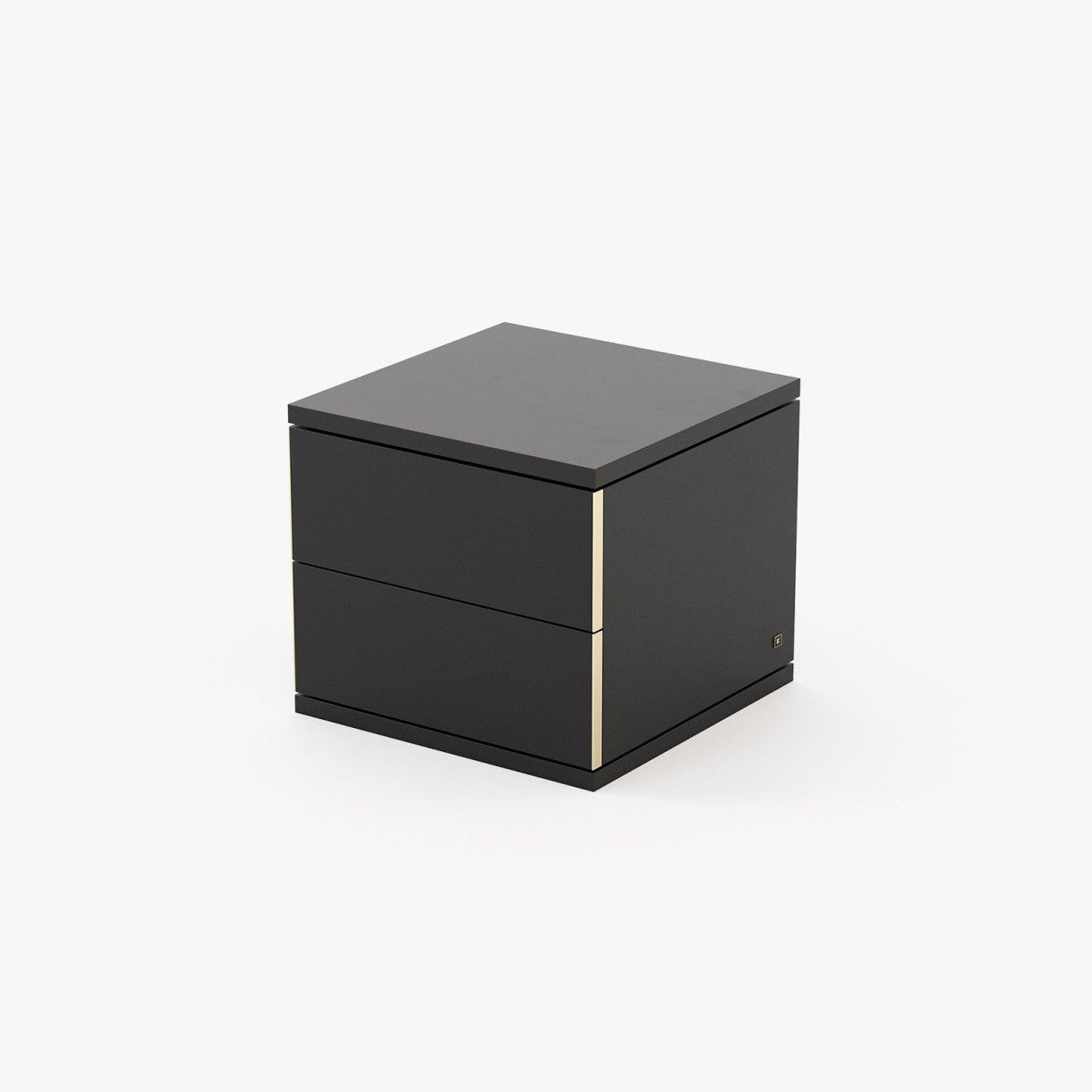 Laskasas CAIRO Bedside Cabinet & Table Black Lacquer Matte - Araco Interiors