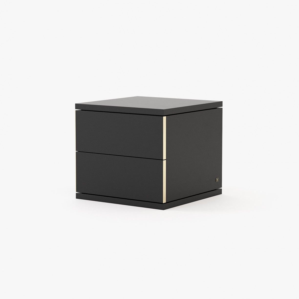 Laskasas CAIRO Bedside Cabinet & Table Black Lacquer Matte - Araco Interiors