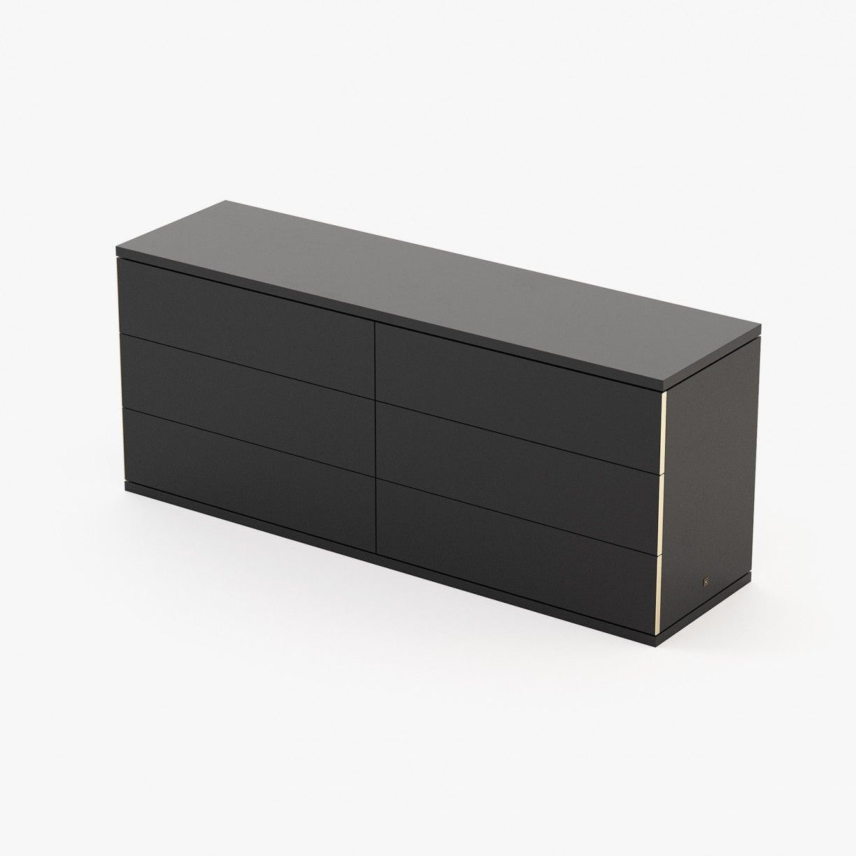 Laskasas CAIRO Set of 6 Chest of Drawers Black Lacquer Matte - Araco Interiors
