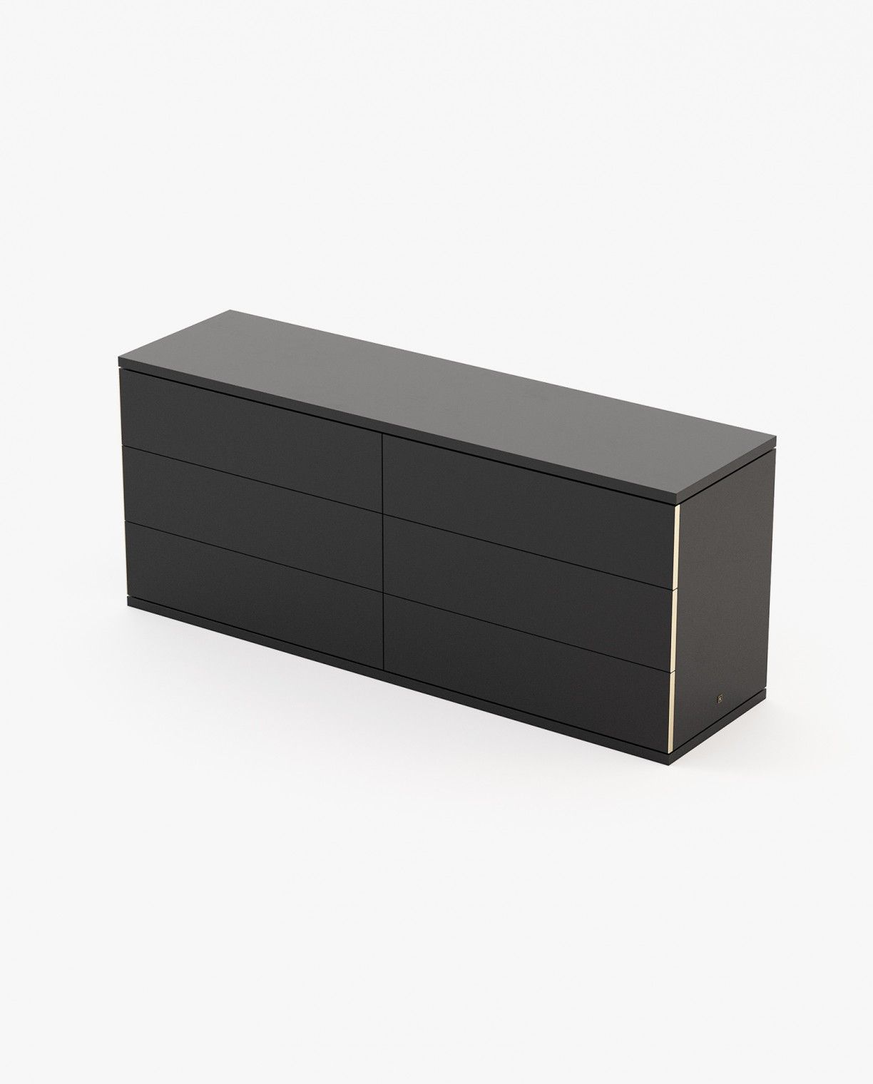Laskasas CAIRO Set of 6 Chest of Drawers Black Lacquer Matte - Araco Interiors