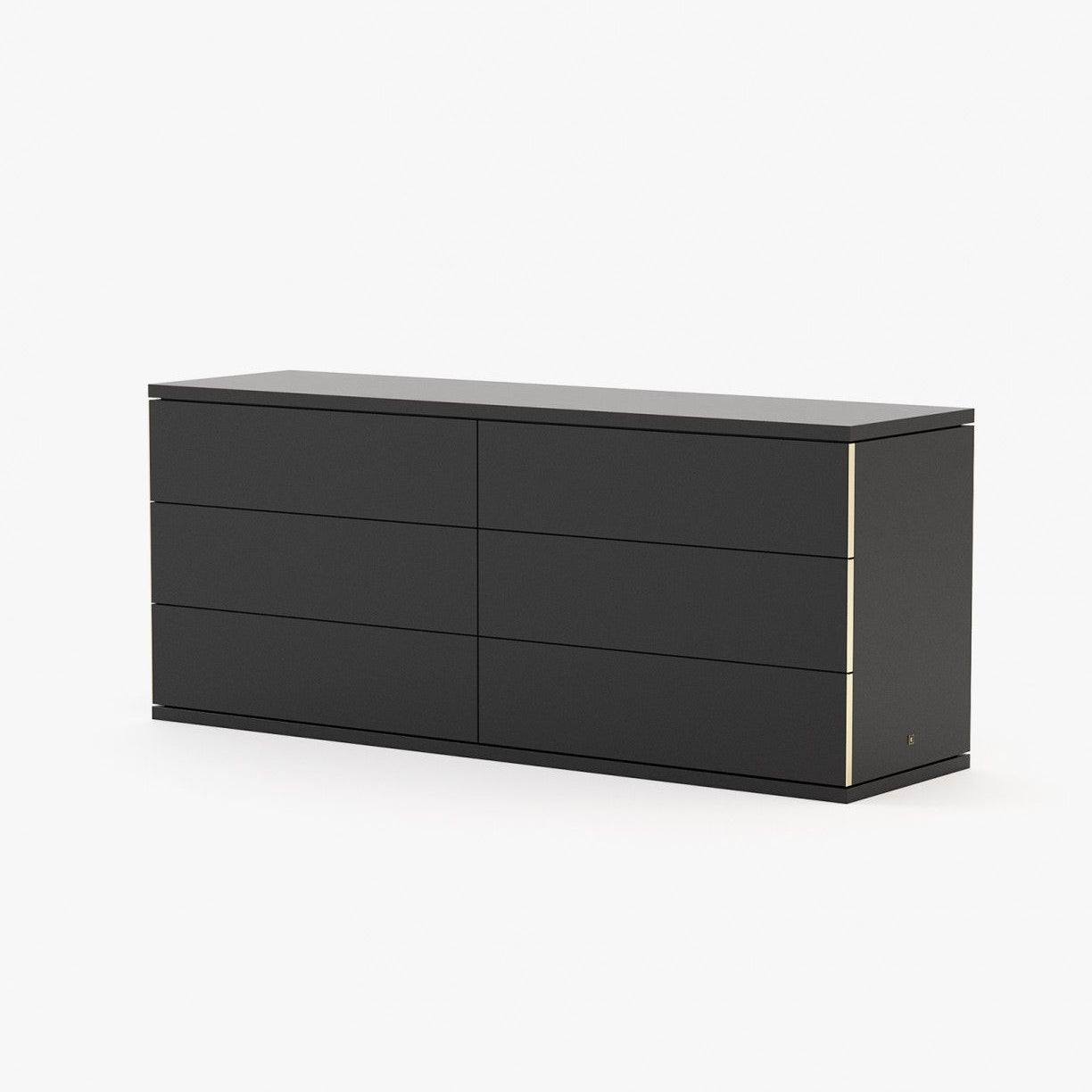 Laskasas CAIRO Set of 6 Chest of Drawers Black Lacquer Matte - Araco Interiors