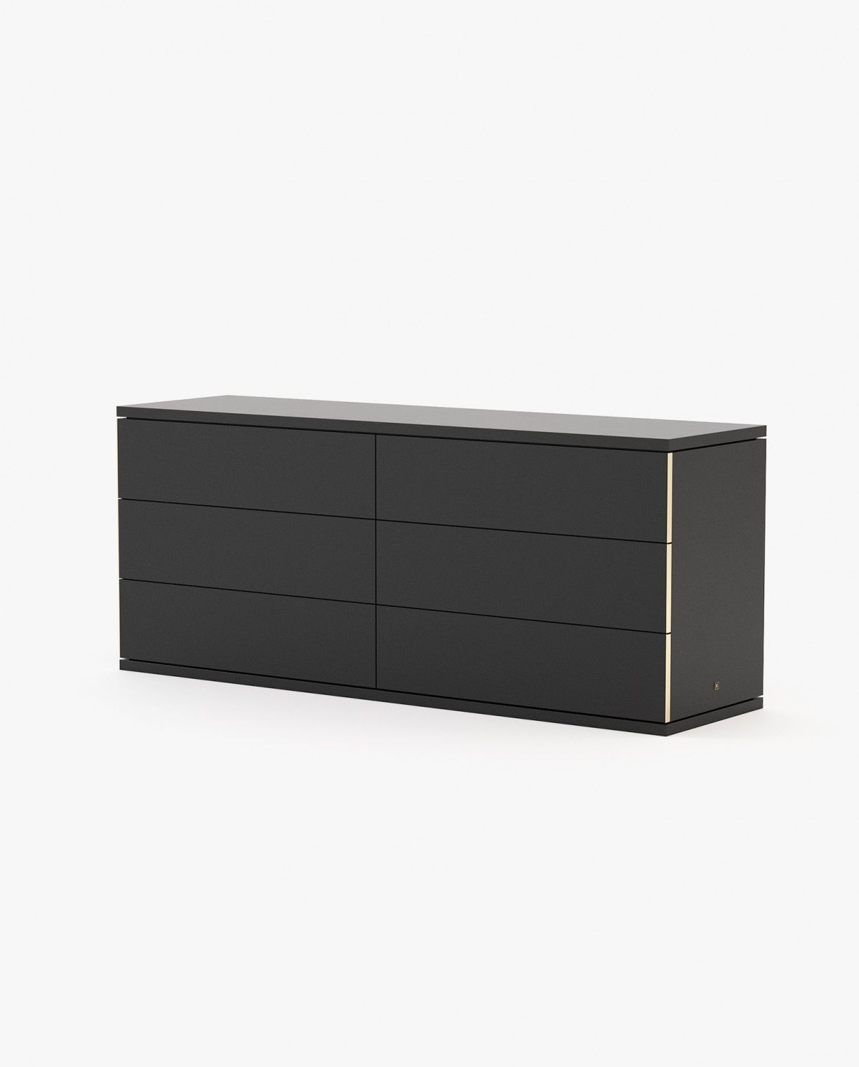 Laskasas CAIRO Set of 6 Chest of Drawers Black Lacquer Matte - Araco Interiors