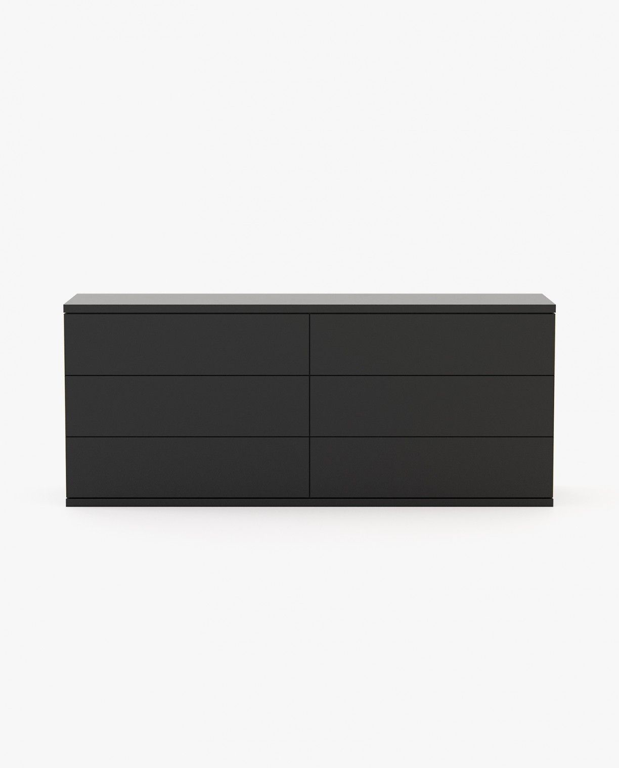 Laskasas CAIRO Set of 6 Chest of Drawers Black Lacquer Matte - Araco Interiors