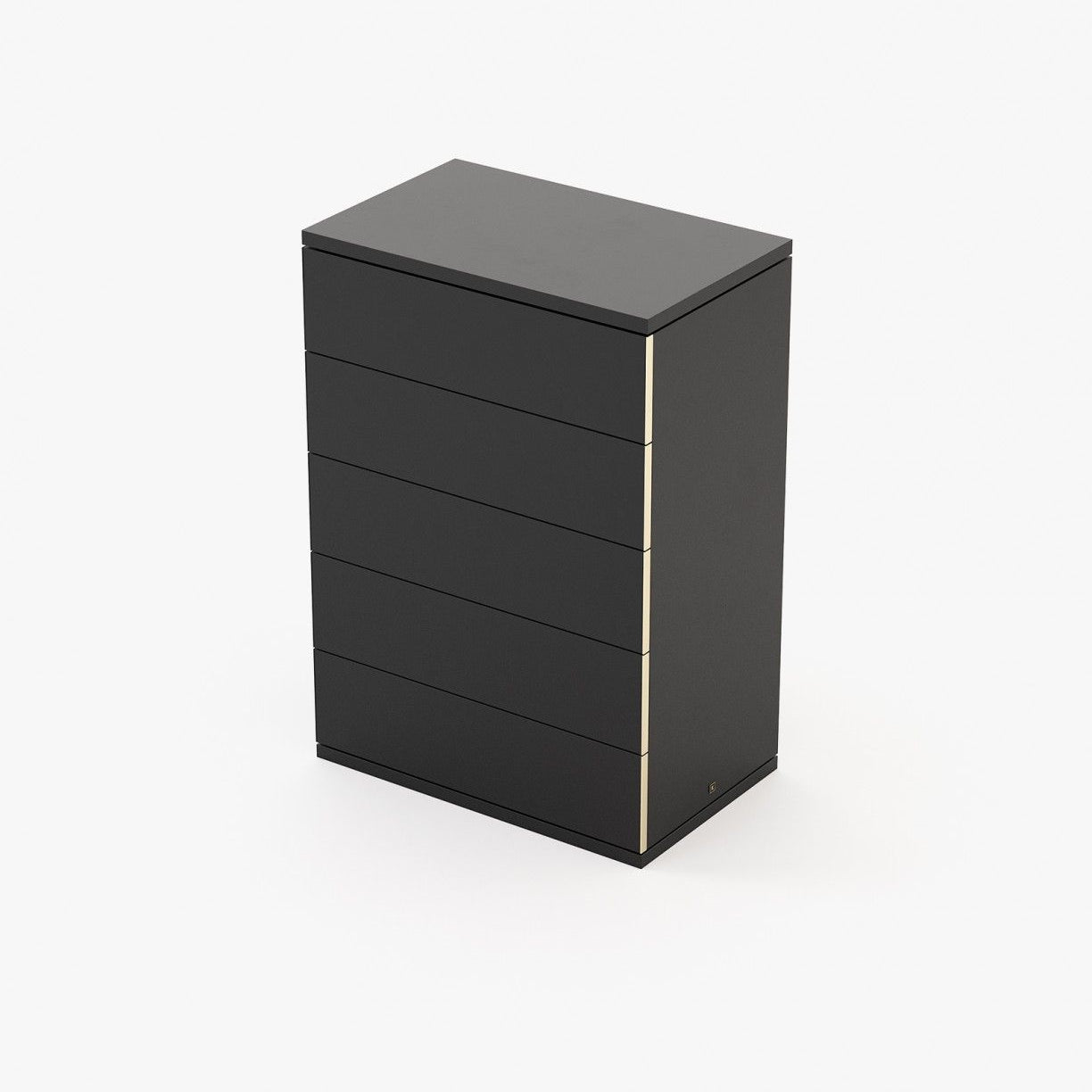 Laskasas CAIRO Tallboy Chest of Drawers Black Lacquer Matte - Araco Interiors