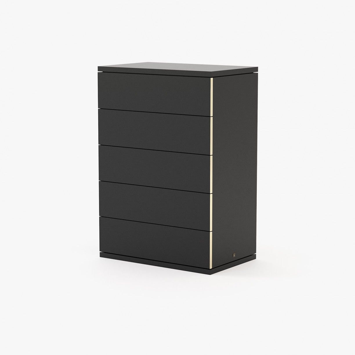 Laskasas CAIRO Tallboy Chest of Drawers Black Lacquer Matte - Araco Interiors