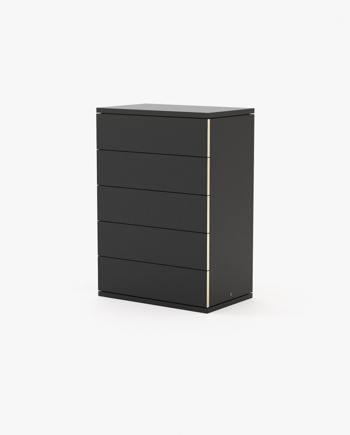 Laskasas CAIRO Tallboy Chest of Drawers Black Lacquer Matte - Araco Interiors