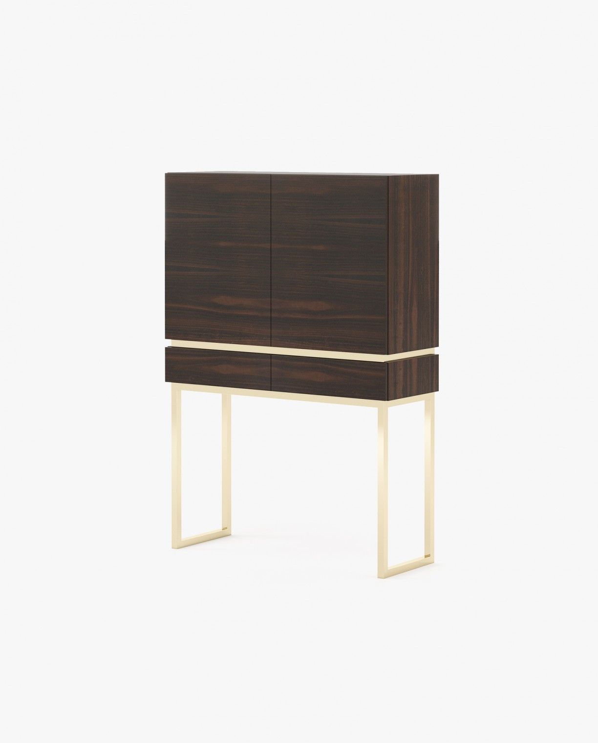 Laskasas CANNES Bar Cabinet Smoked Eucalyptus Veneer Matte - Araco Interiors