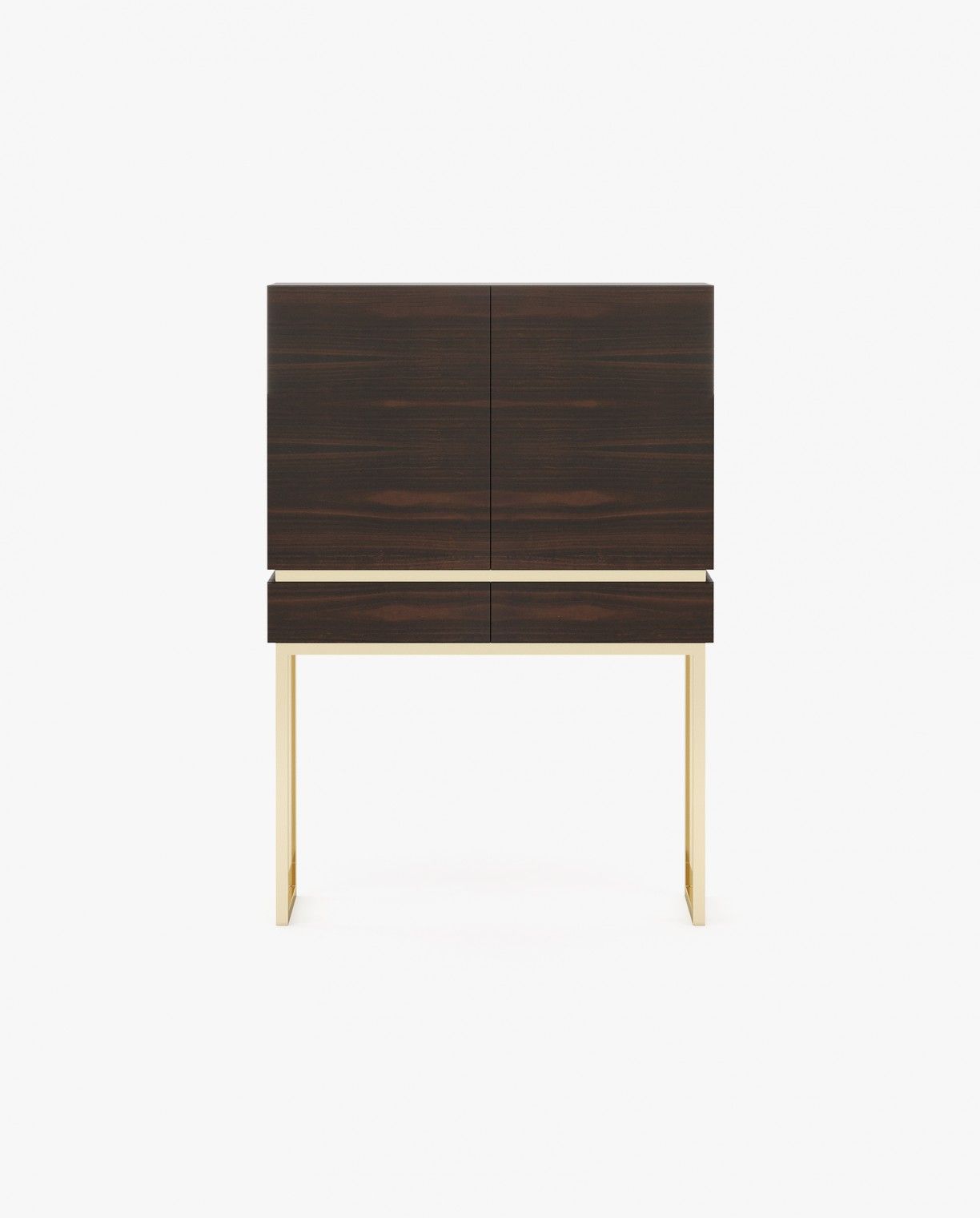 Laskasas CANNES Bar Cabinet Smoked Eucalyptus Veneer Matte - Araco Interiors