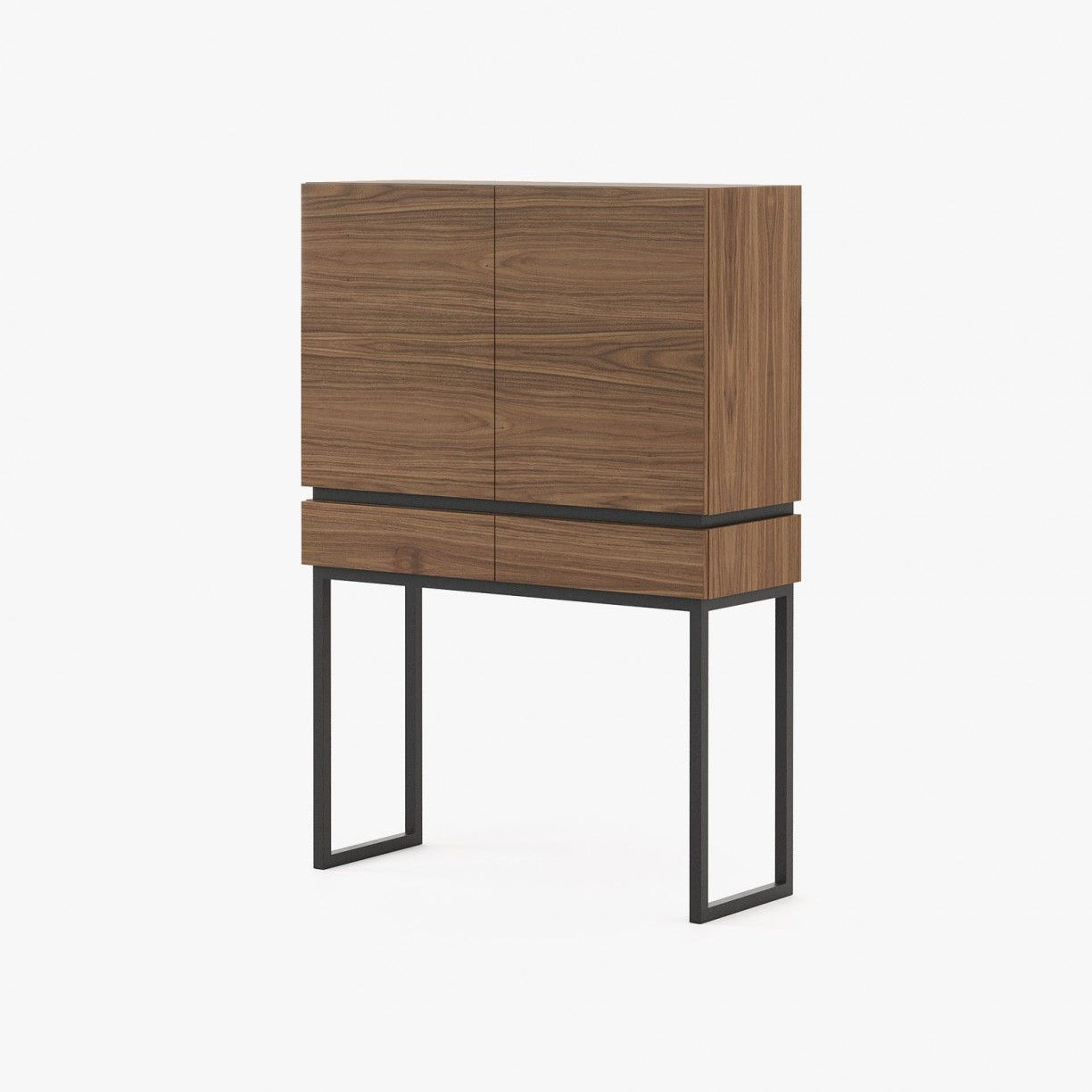 Laskasas CANNES Bar Cabinet Walnut Veneer Matte - Araco Interiors