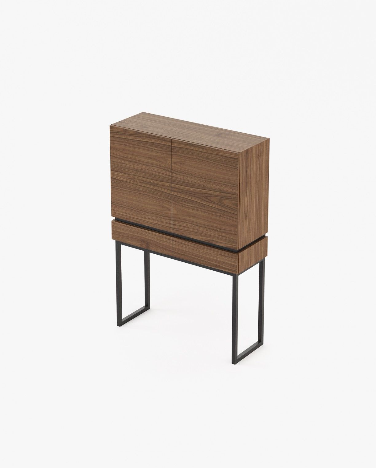 Laskasas CANNES Bar Cabinet Walnut Veneer Matte - Araco Interiors