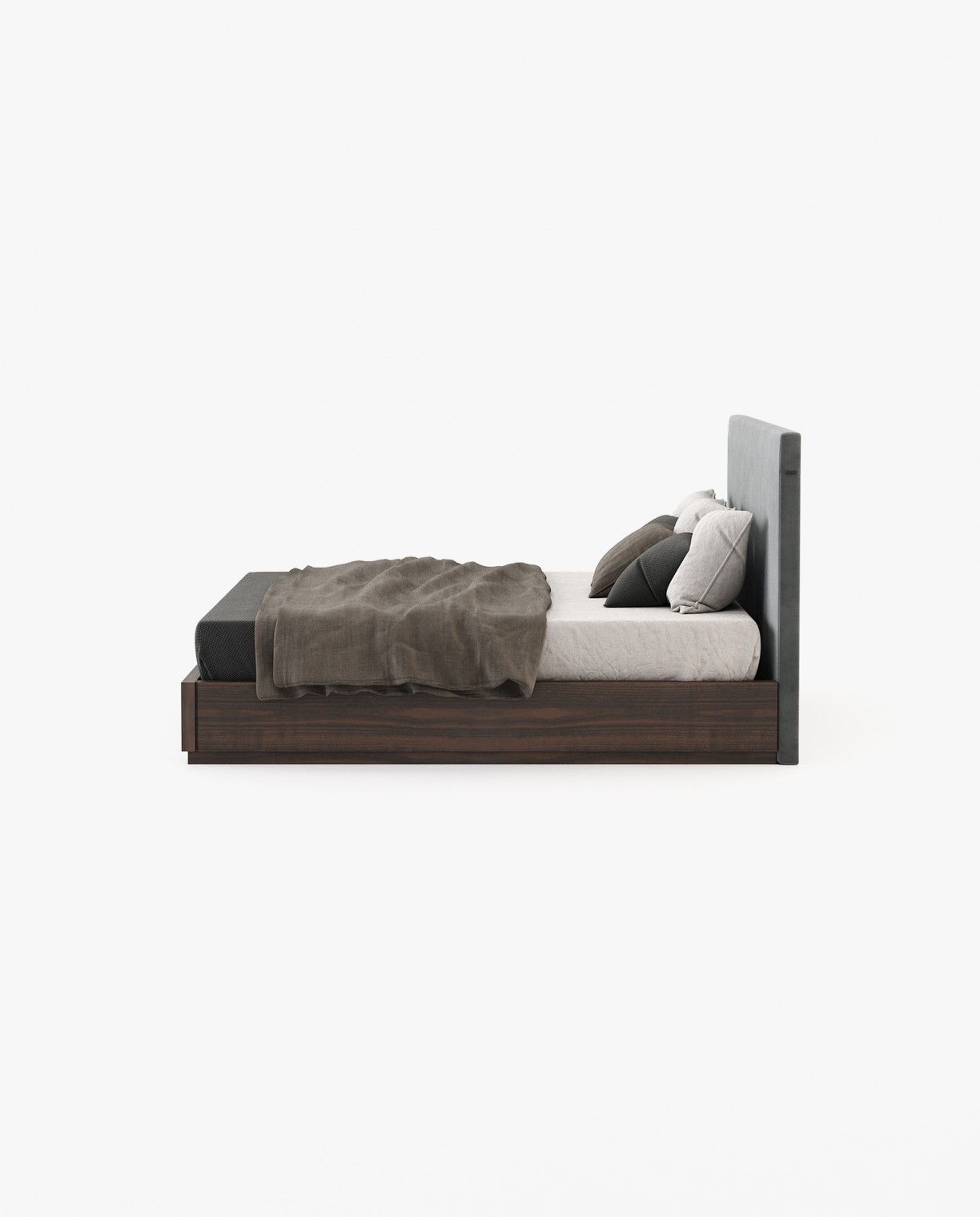 Laskasas CANTÃO Bed & Headboard Vienna Anthracite - Araco Interiors