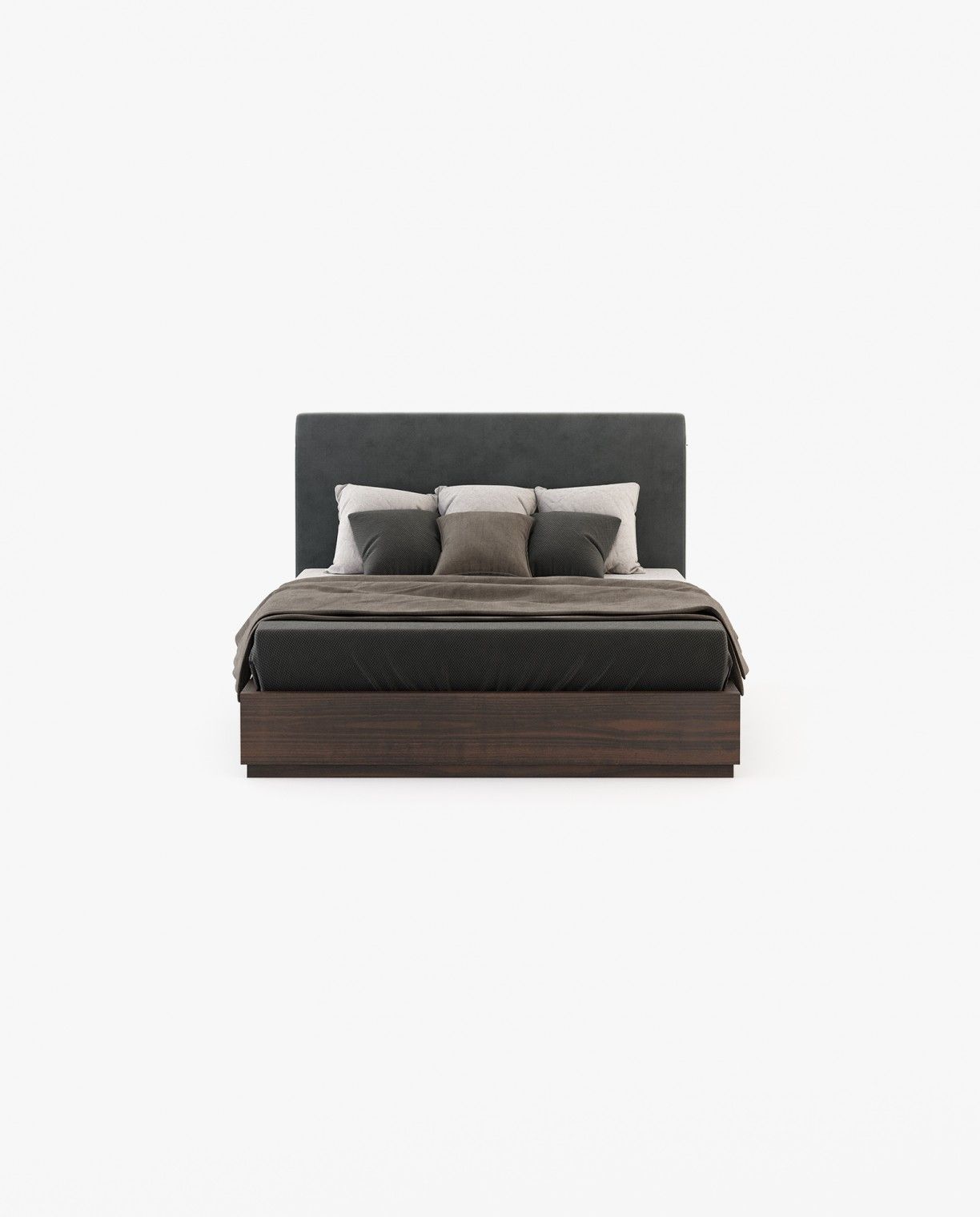 Laskasas CANTÃO Bed & Headboard Vienna Anthracite - Araco Interiors