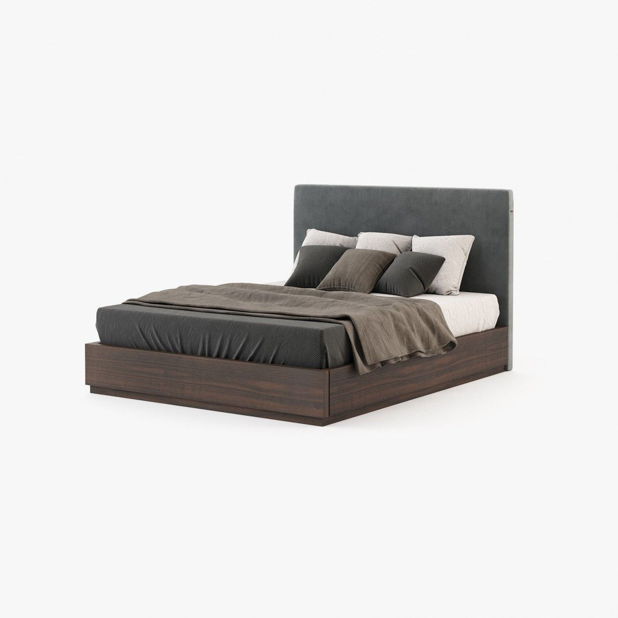 Laskasas CANTÃO Bed & Headboard Vienna Anthracite - Araco Interiors